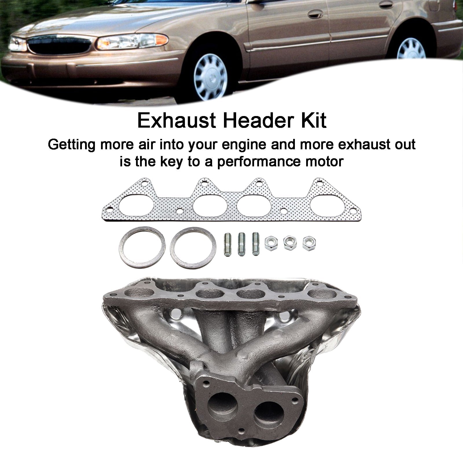 2000-2001 Chevrolet Impala 3.4L/3.8L Exhaust Manifold 4 Cyl W/ Heat Shield 674-509