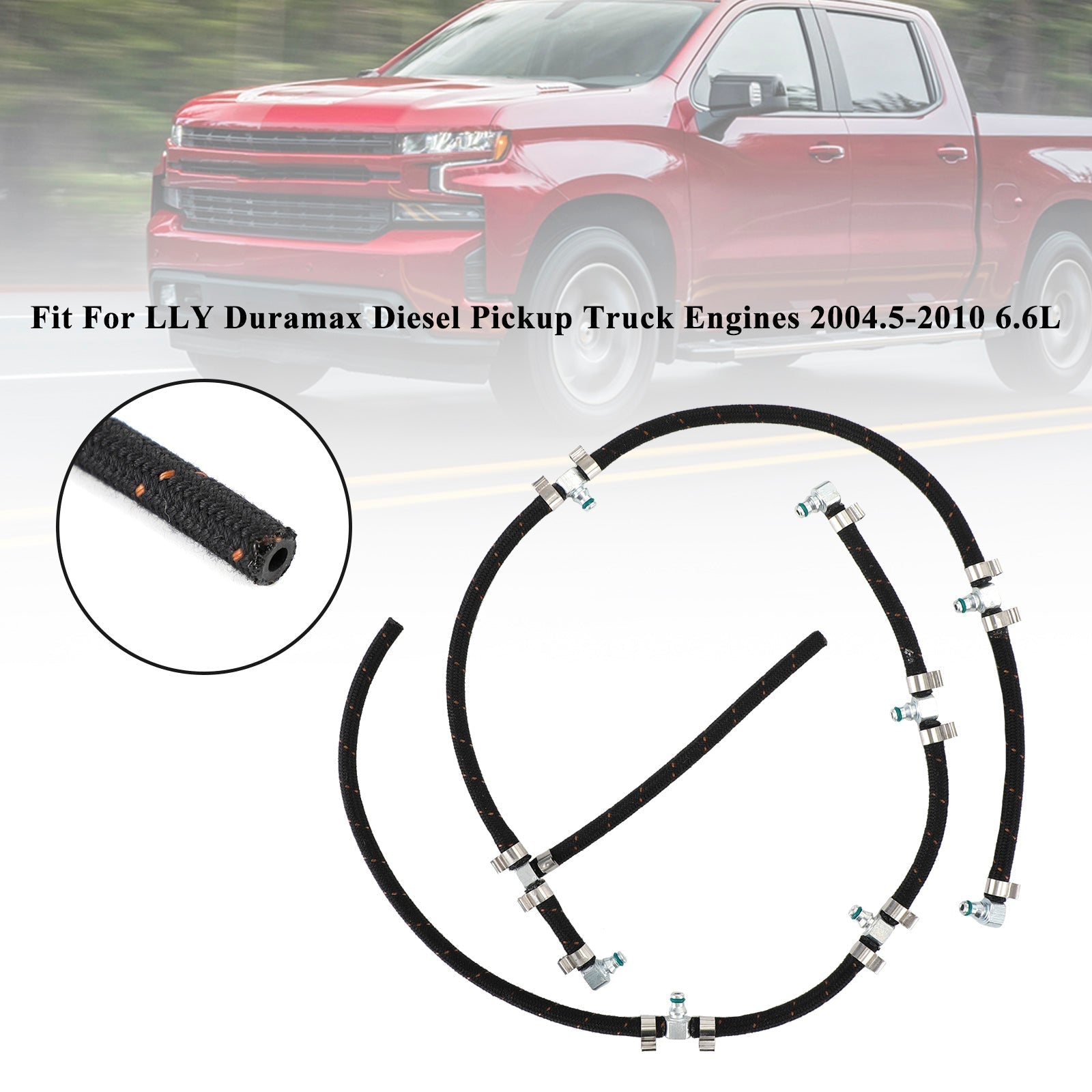 2004.5-2010 LLY Duramax Diesel Pickup Truck Engines 6.6L Fuel Injector Return Line Kit 97328733 0928402097 0928400552 Generic