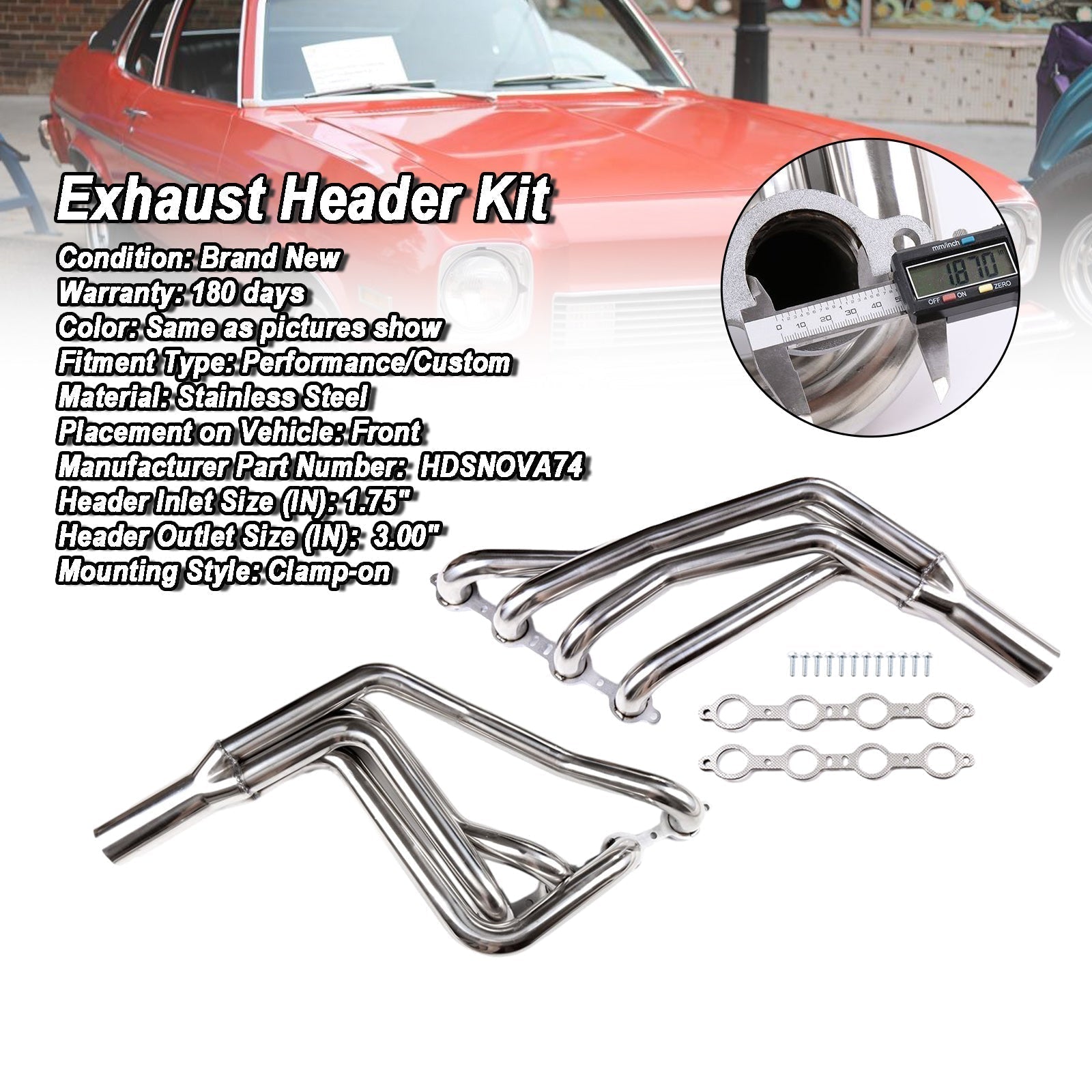 1971-1974 Pontiac Ventura Stainless Racing Long-Tube Header Exhaust Manifold