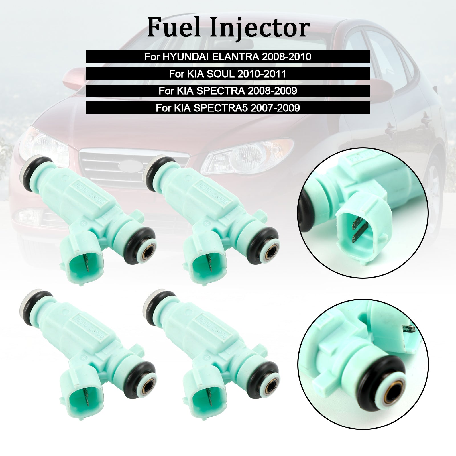 2007-2009 KIA SPECTRA5 4PCS Fuel Injectors 35310-23800 FJ1012 Generic