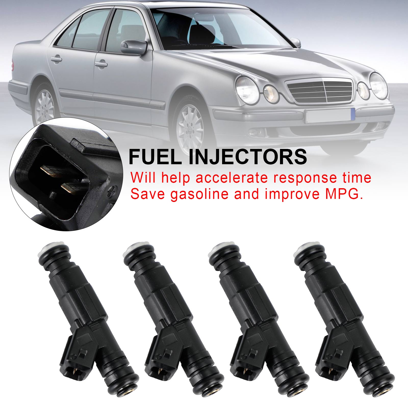 4PCS Fuel Injector 0280155821 Fit Mercedes-Benz W124 R129 W140 W202 W210 0000788523 0000787323 Generic