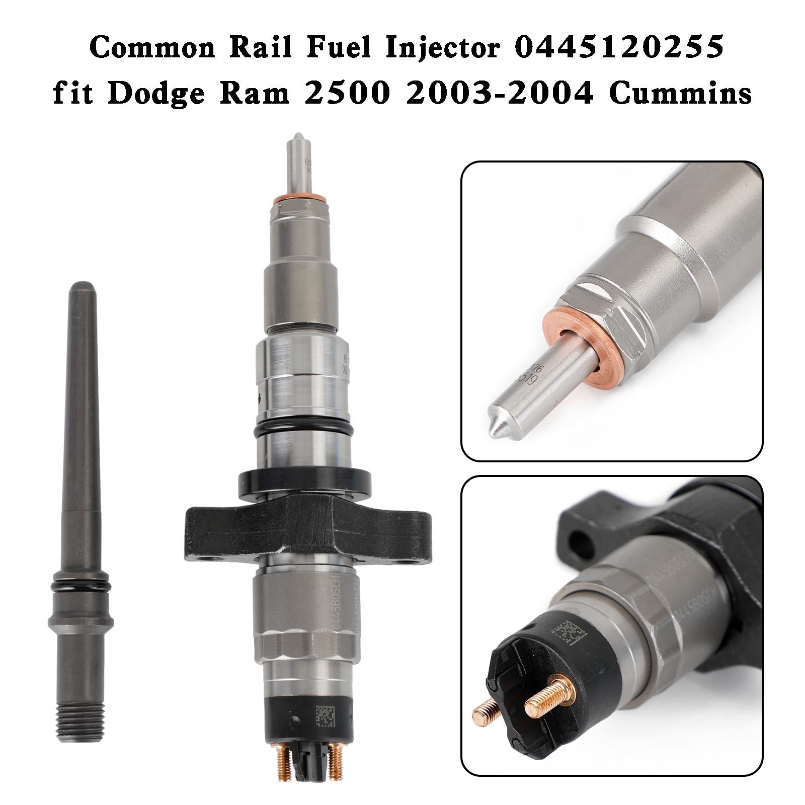 2003/2004 Early Production Dodge Ram 2500/3500 5.9L Cummins Diesel 6PCS Common Rail Fuel Injector 0445120255 04451 5263318 044512010 Generic