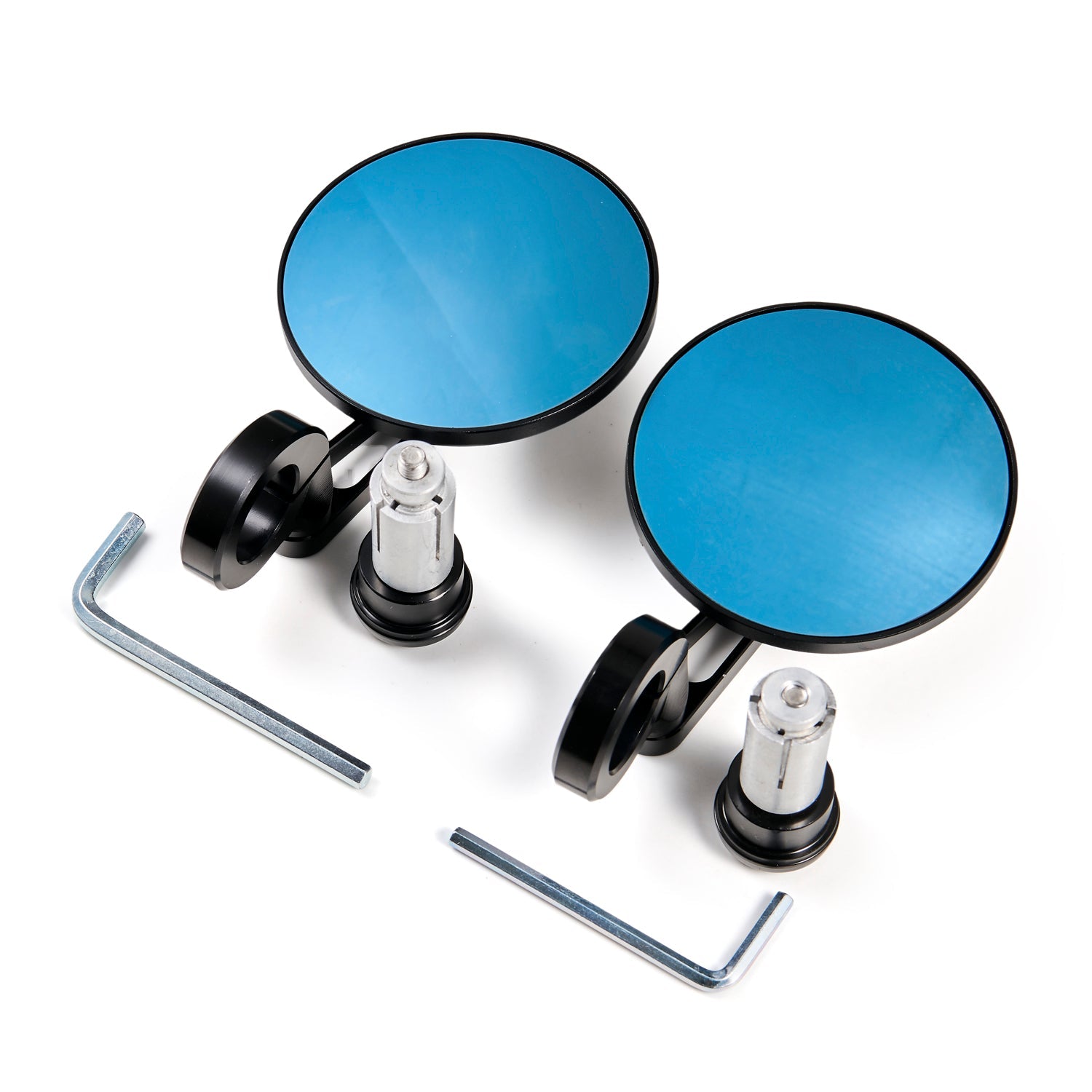 Universal Aluminum Handlebar End Mirror 7/8"-1" Black Short Arm BAR End 3" Round Mirrors Generic