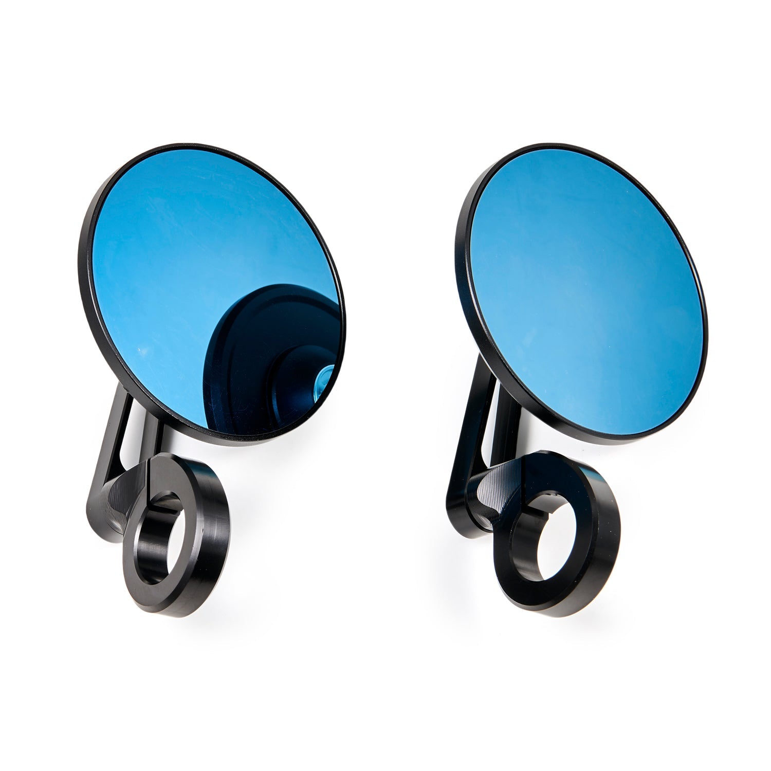 Universal Aluminum Handlebar End Mirror 7/8"-1" Black Short Arm BAR End 3" Round Mirrors Generic