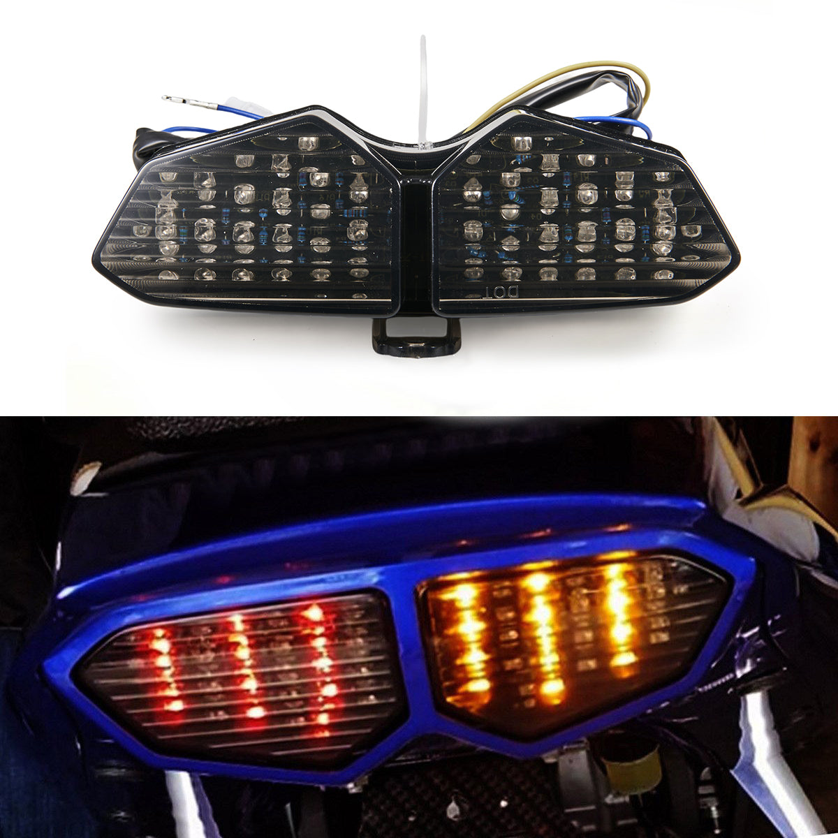 2006-2008 Yamaha YZF R6S Integrated LED TailLight Turn Signals Smoke Generic