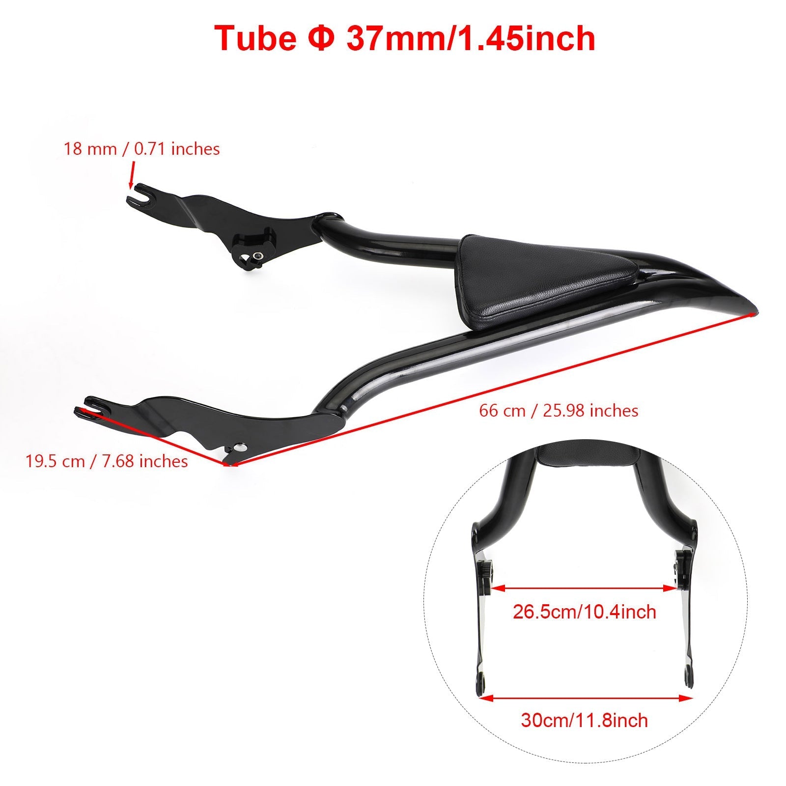 2009-2023 Passenger Backrest Harley CVO Road Glide / Touring Road King / Road Glide / Street Glide Generic
