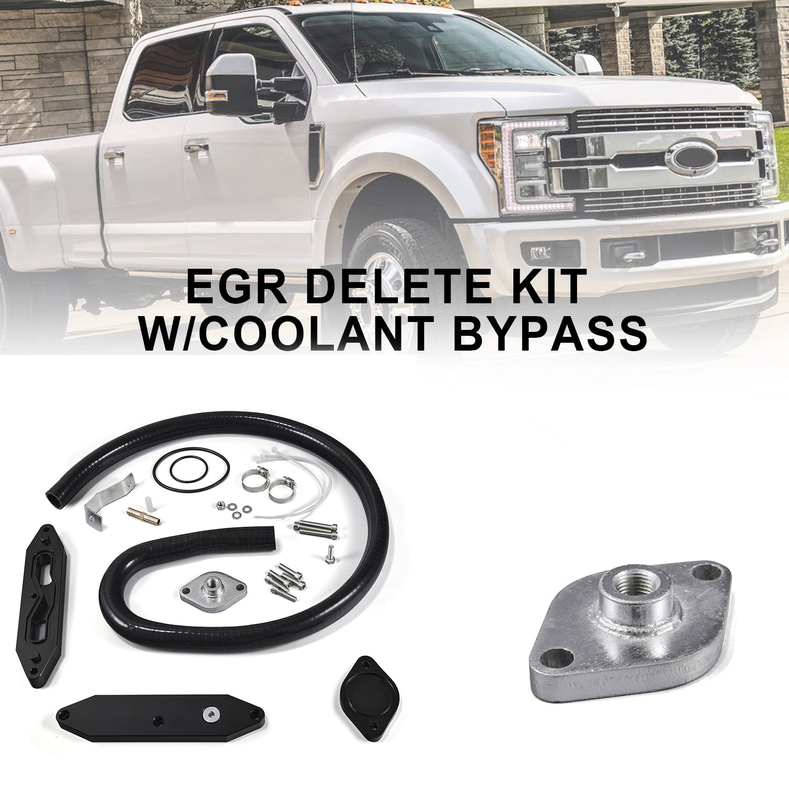 2011-2019 Ford F250 F350 F450 F550 Super Duty 6.7L EGR Delete Kit w/Coolant Bypass 406Ci Ohv V8 Powerstroke Diesel Turbo Vin "T" Generic