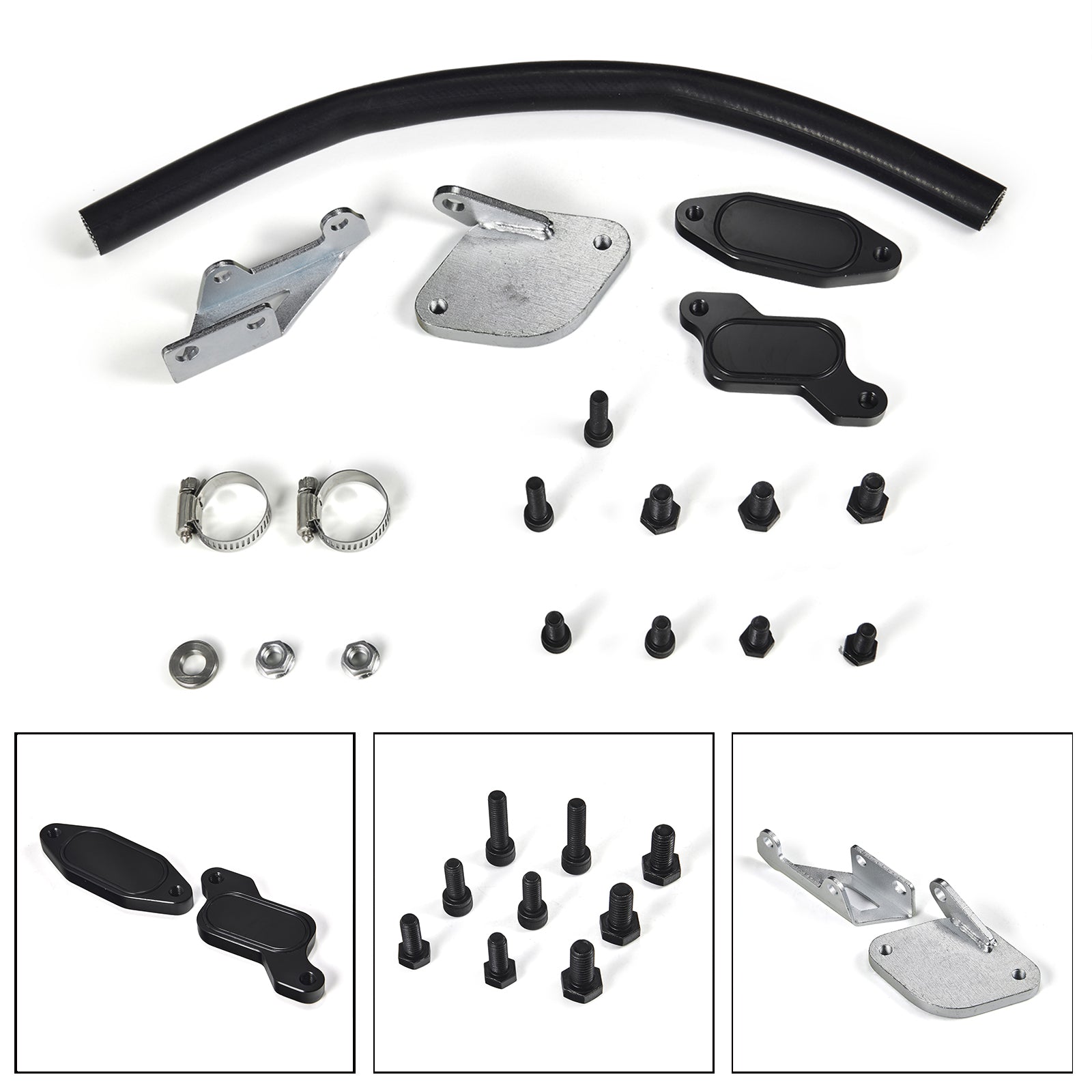 2006-2007 Chevrolet GMC GM Diesel 6.6L Duramax EGR Valve Cooler Delete Kit Black Generic
