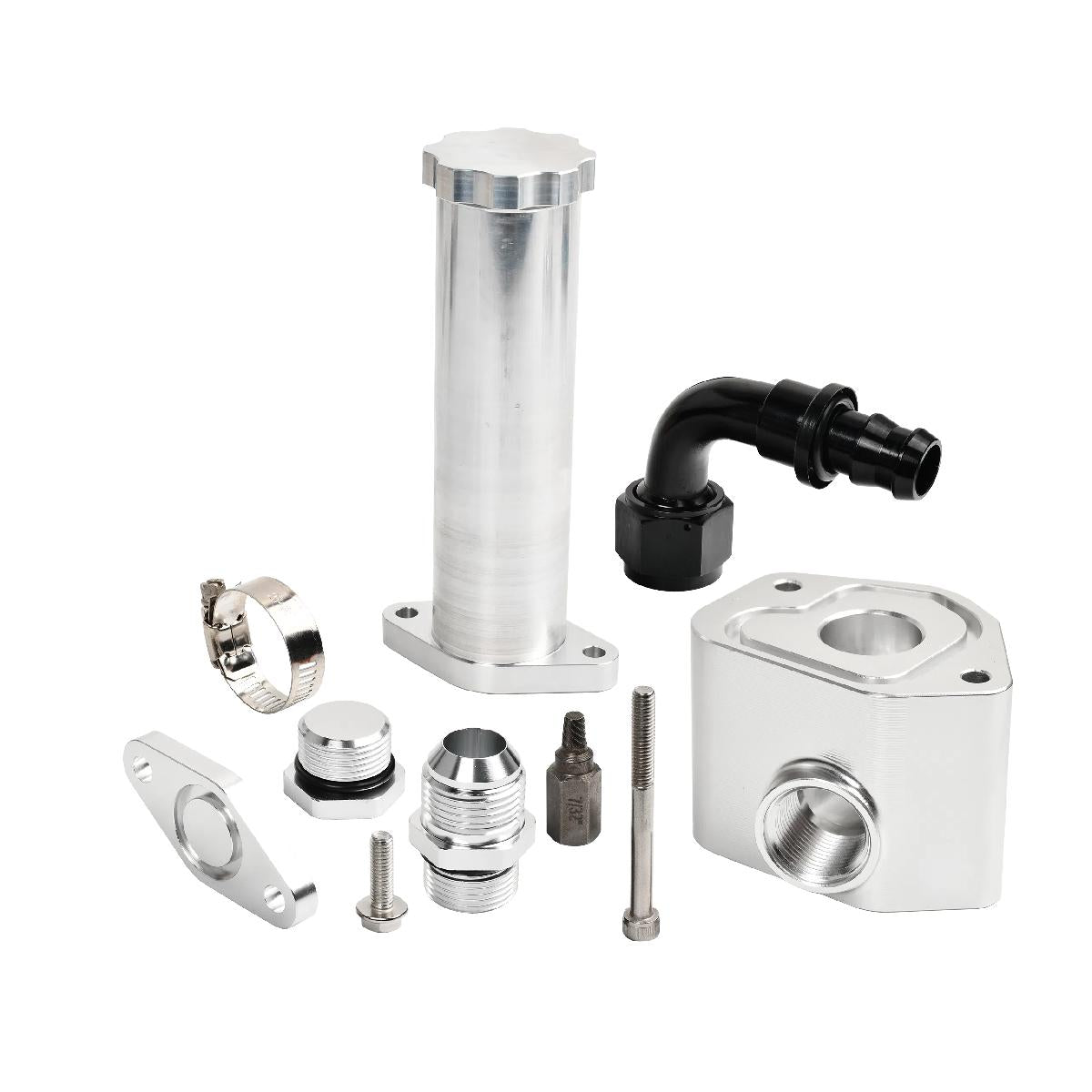 Crankcase Ventilation Reroute Kit for 2017–2024 Chevy Silverado GMC Sierra 2500HD 3500HD L5P 6.6L Duramax Diesel Aluminum