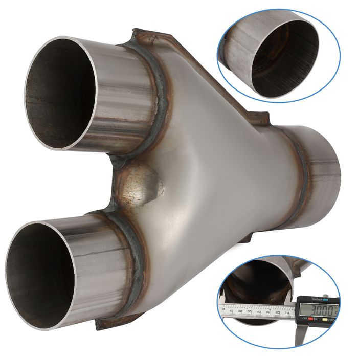3" Single To 2.25" Dual Y-Pipe Stainless Exhaust Adapter Connector Coupling 10" Generic