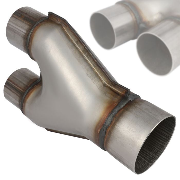 3" Single To 2.25" Dual Y-Pipe Stainless Exhaust Adapter Connector Coupling 10" Generic