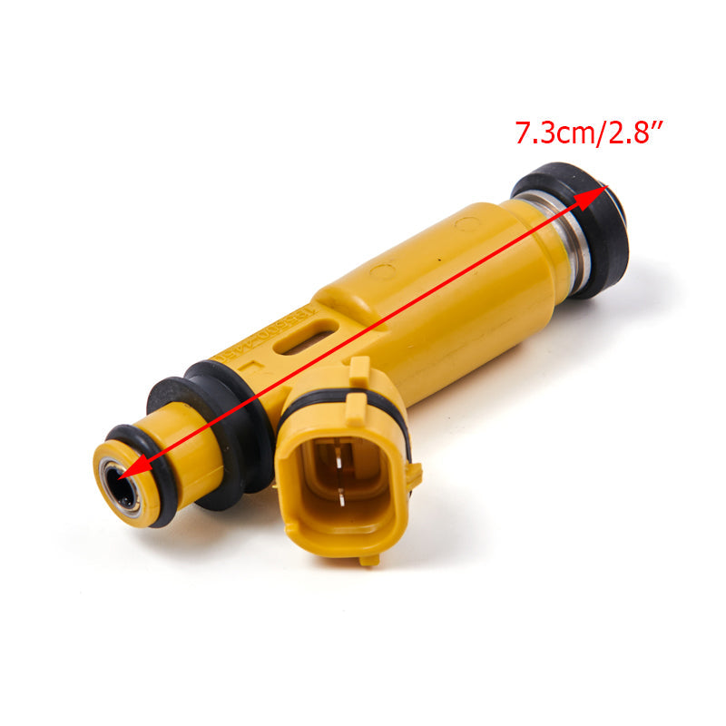 2004-2008 Mazda RX-8 Miata 4PCS 440Cc 4-Hole Yellow Denso Fuel Injectors 195500-4450 for Mazda with Top Feed Fuel Injectors Generic