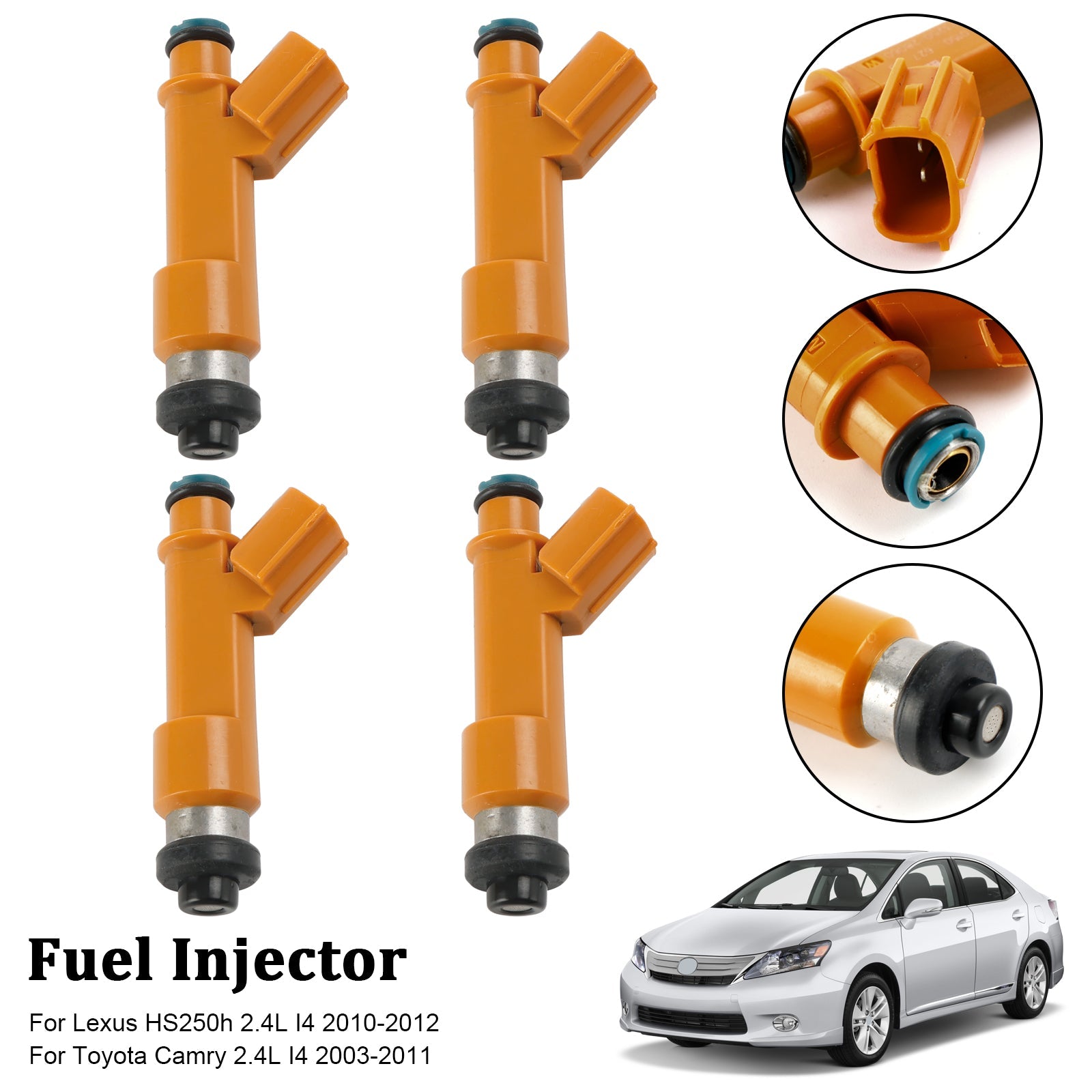 2010-2012 Lexus HS250h 2.4L I4 4PCS Fuel Injectors 23209-0H050 23209-28060 297-0018 Generic