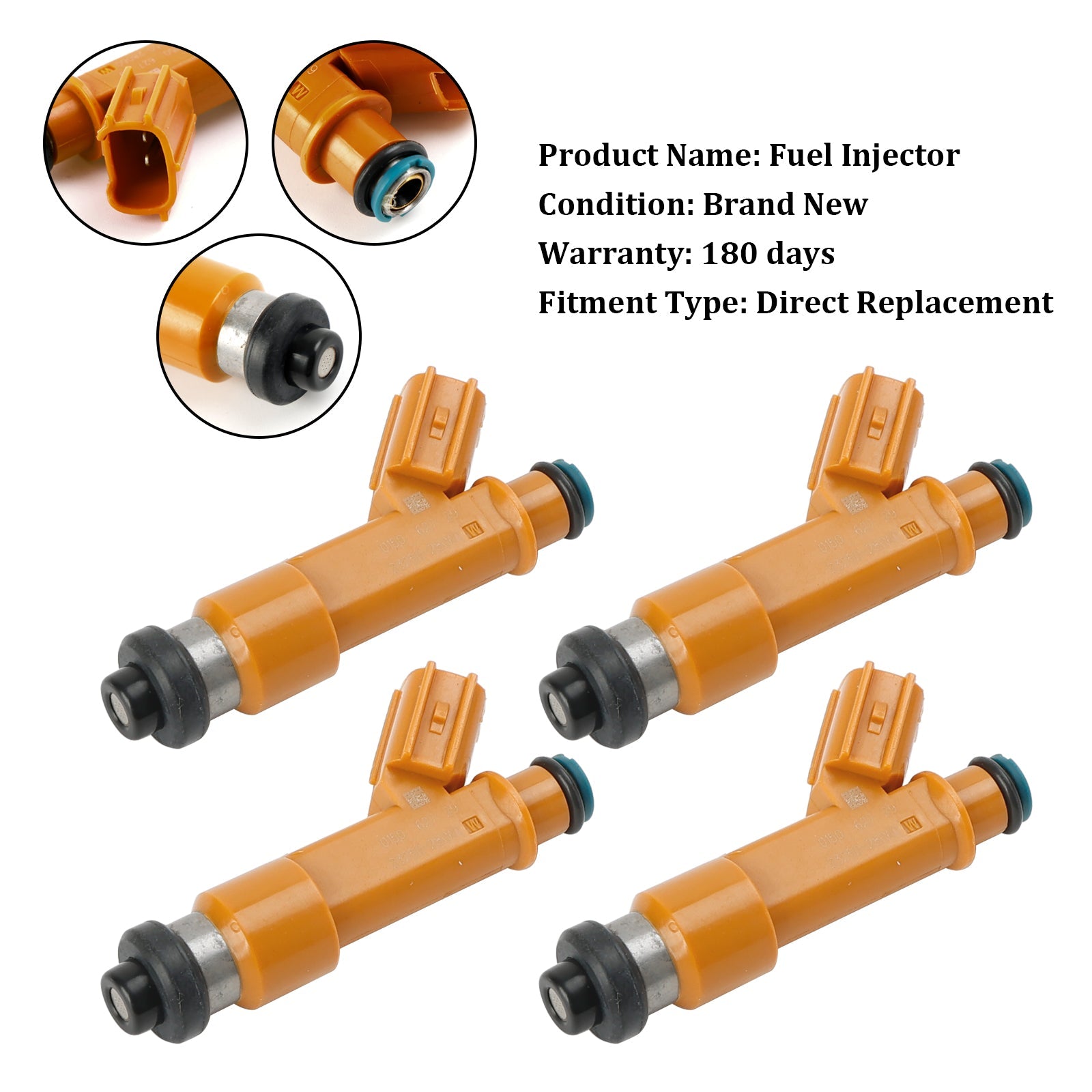 2010-2012 Lexus HS250h 2.4L I4 4PCS Fuel Injectors 23209-0H050 23209-28060 297-0018 Generic