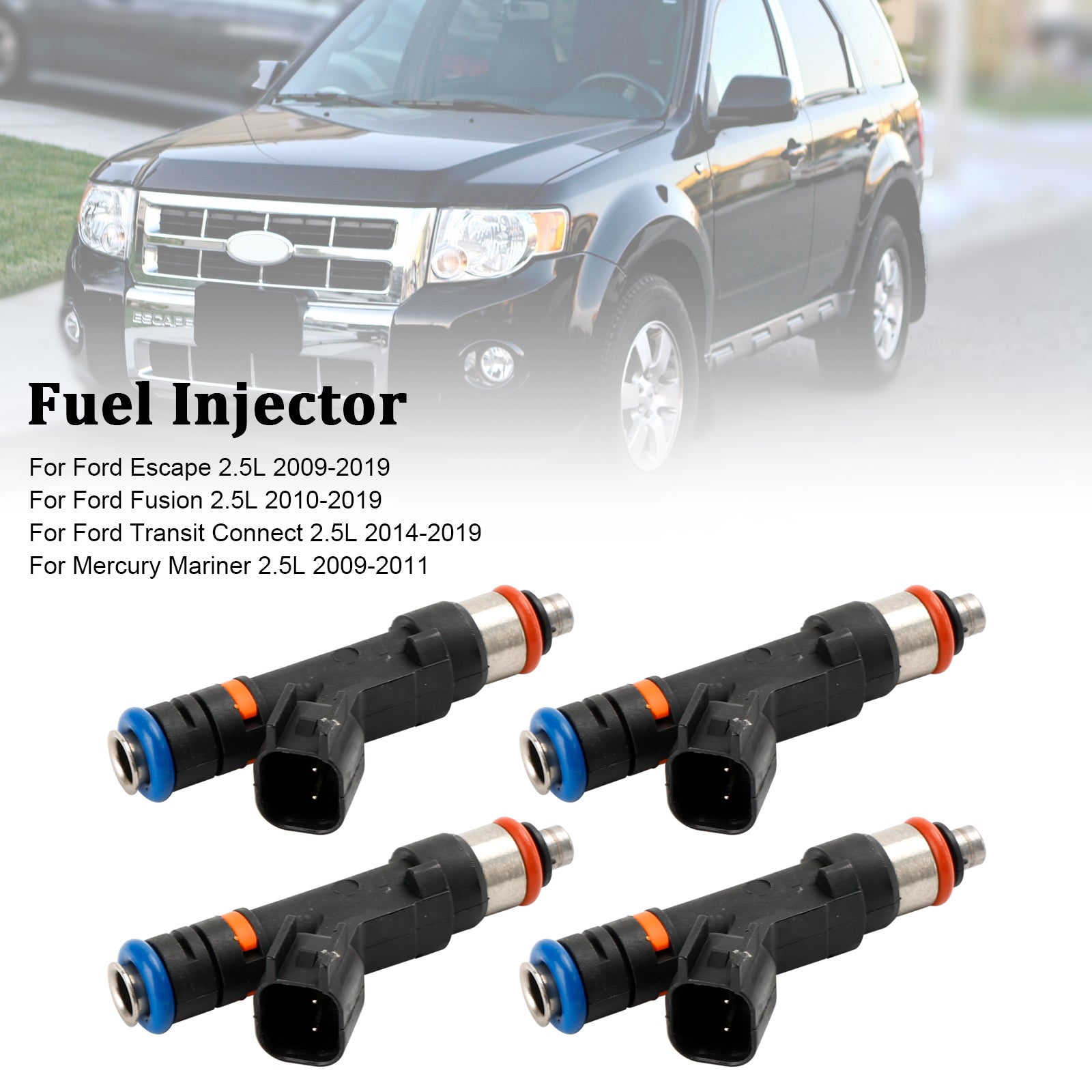 2010-2019 Ford Fusion 2.5L 4PCS Fuel Injectors 0280158162 9E5Z9F593A 822-11210 Generic