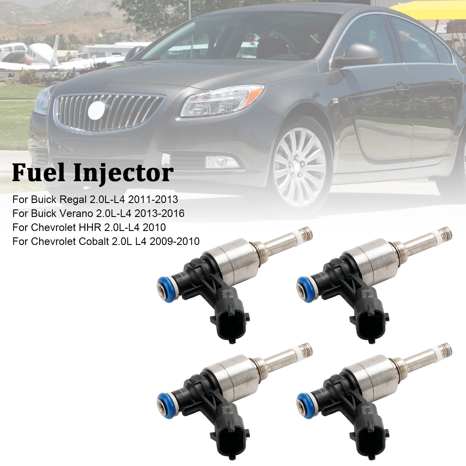 2013-2016 Buick Verano 2.0L-L4 4PCS Fuel Injectors 0261500112 12636111 FJ1097 0261500147 Generic