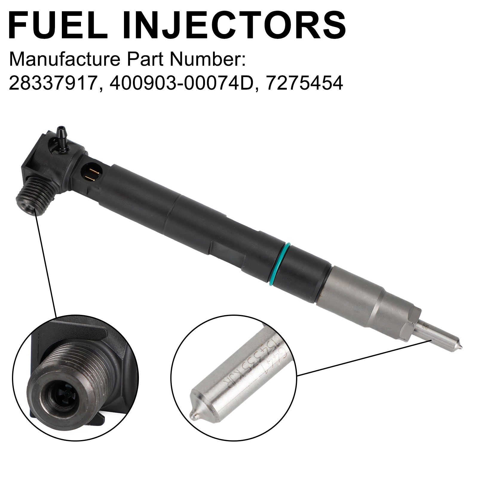 4PCS Fuel Injectors for Doosan Excavator E32 E35 E42 E45 E50 E55 E85 400903-00074D fit Bobcat 28337917 7275454 Generic