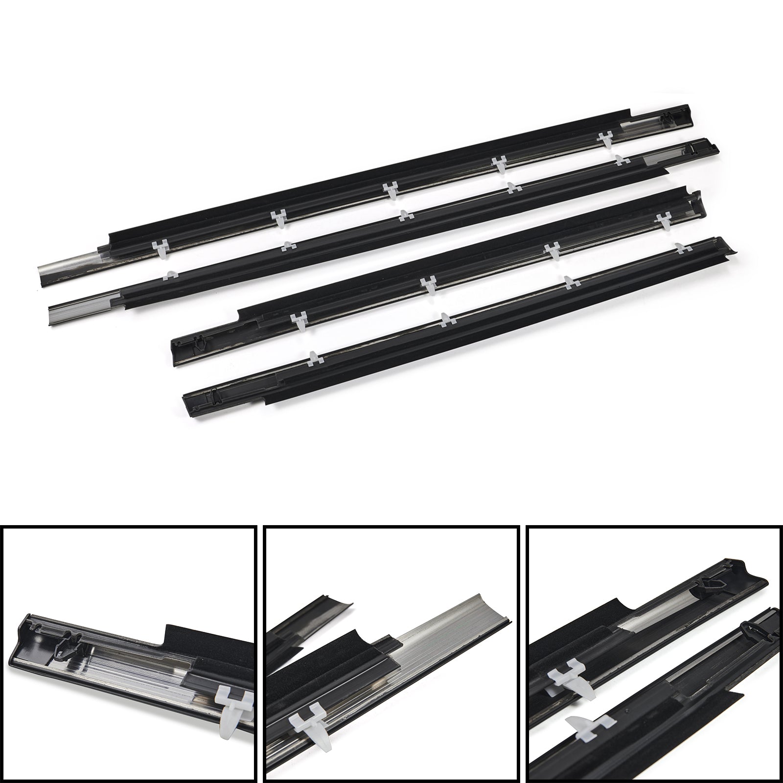 2001-2007 Toyota SEQUOIA 4pcs Door Belt Molding Weatherstrip 75710-0C010 75720-0C010 Generic