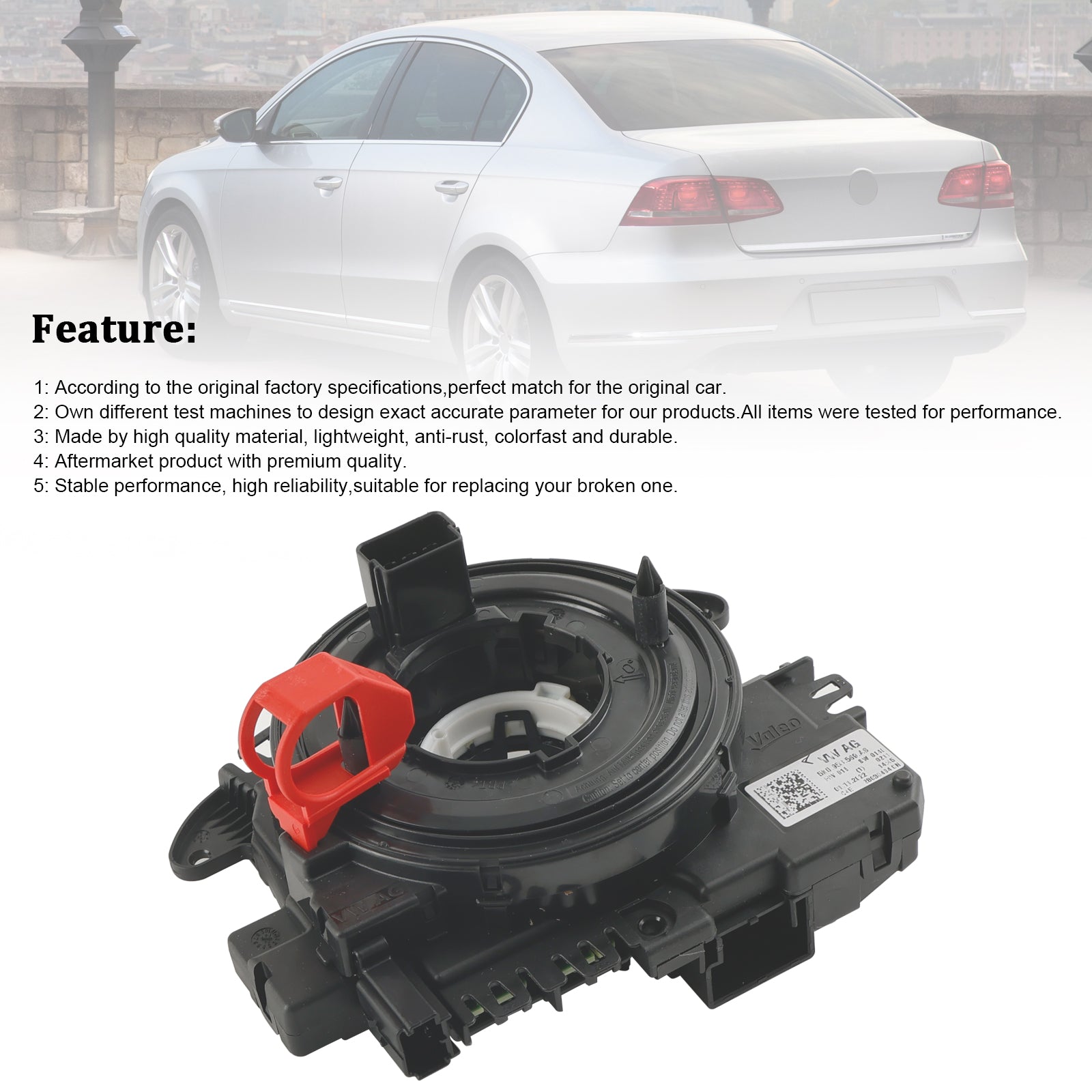 2009-2012 VW Passat CC Clock Spring Cruise Control Module 5K0953569AS 5K0953569T Generic