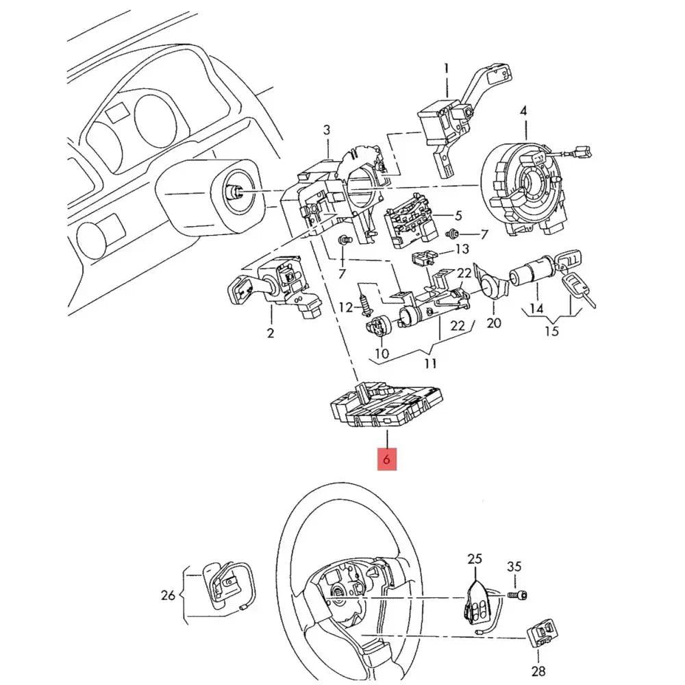2009-2011 VW Volkswagen Caddy Steering Wheel Module Multifunction Cruise Control 1K0953549CH Generic