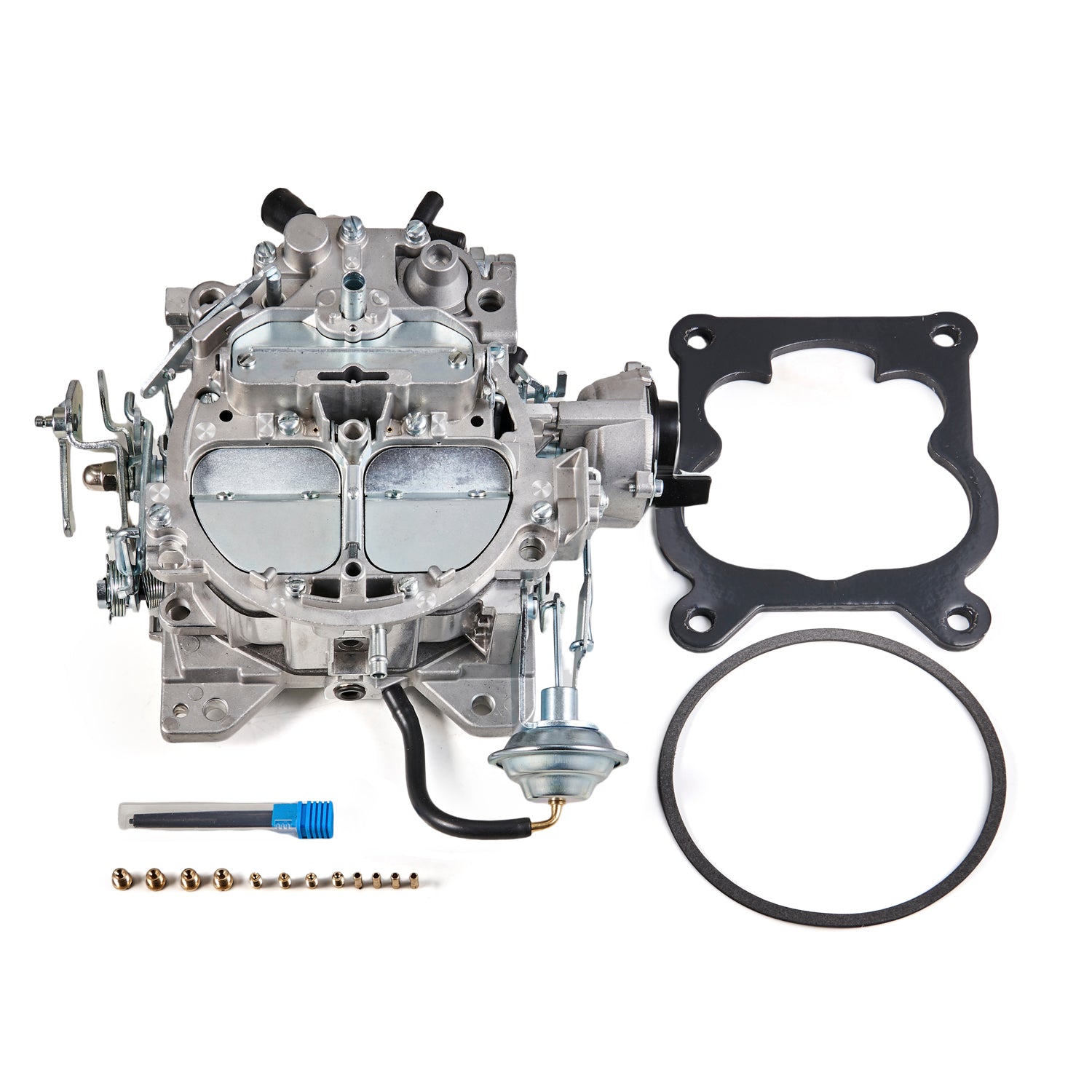305-350 Engines 650 CFM Electric Choke Quadrajet 4 BBL Carburetor 17066422 17066425 1904R Small Block GM Engines Generic