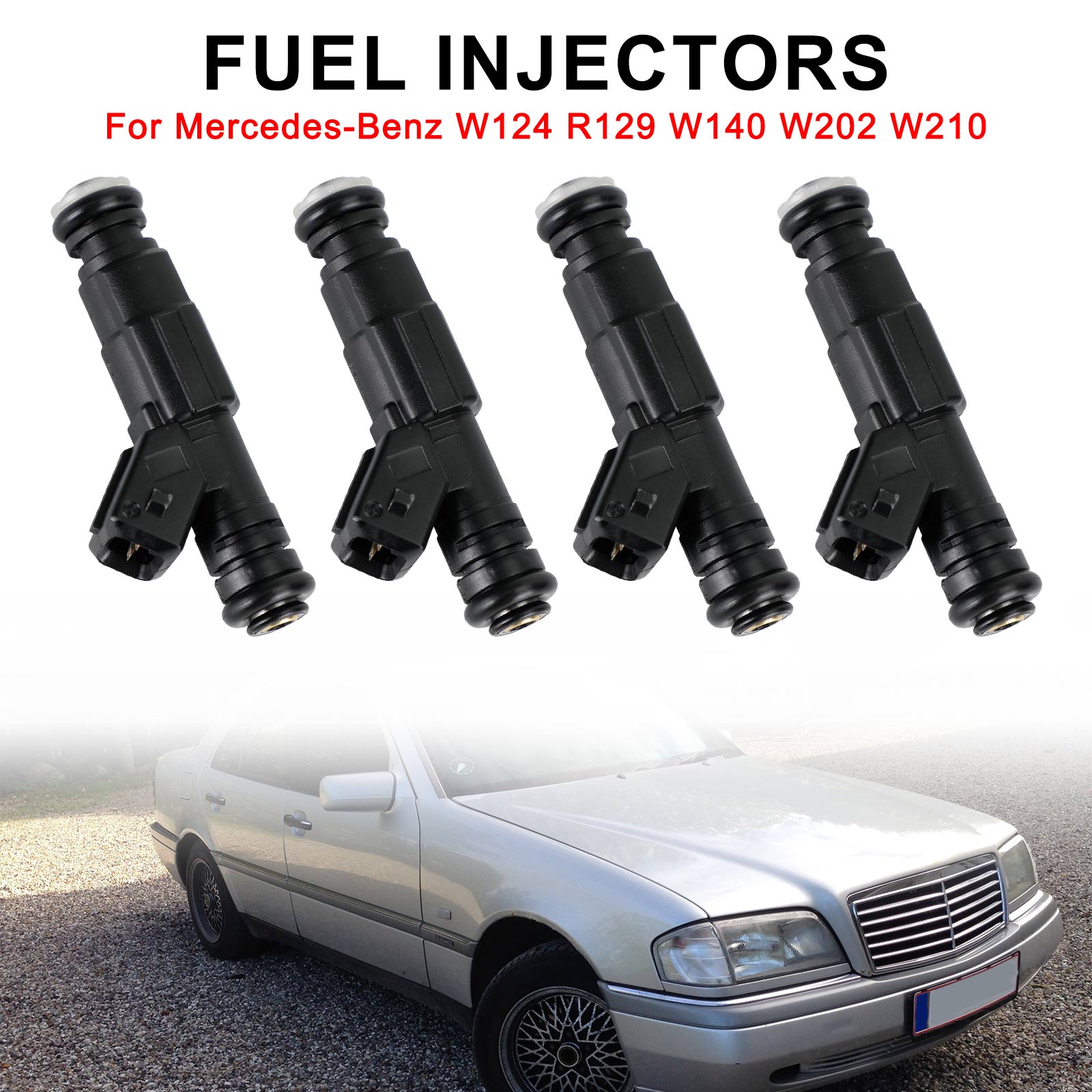 4PCS Fuel Injector 0280155821 Fit Mercedes-Benz W124 R129 W140 W202 W210 0000788523 0000787323 Generic
