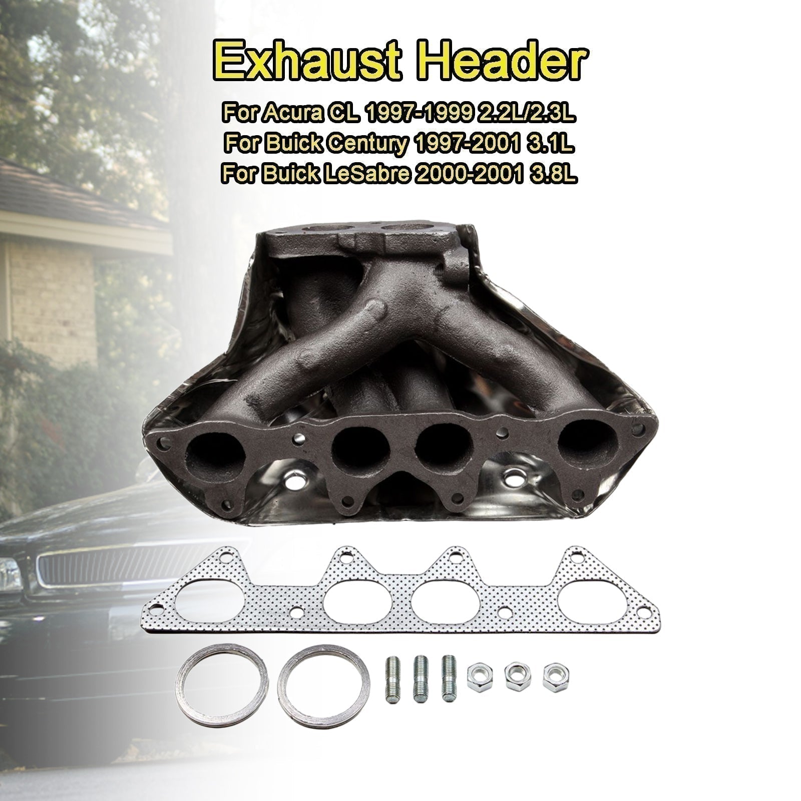 2000-2001 Pontiac Bonneville 3.8L Exhaust Manifold 4 Cyl W/ Heat Shield 674-509