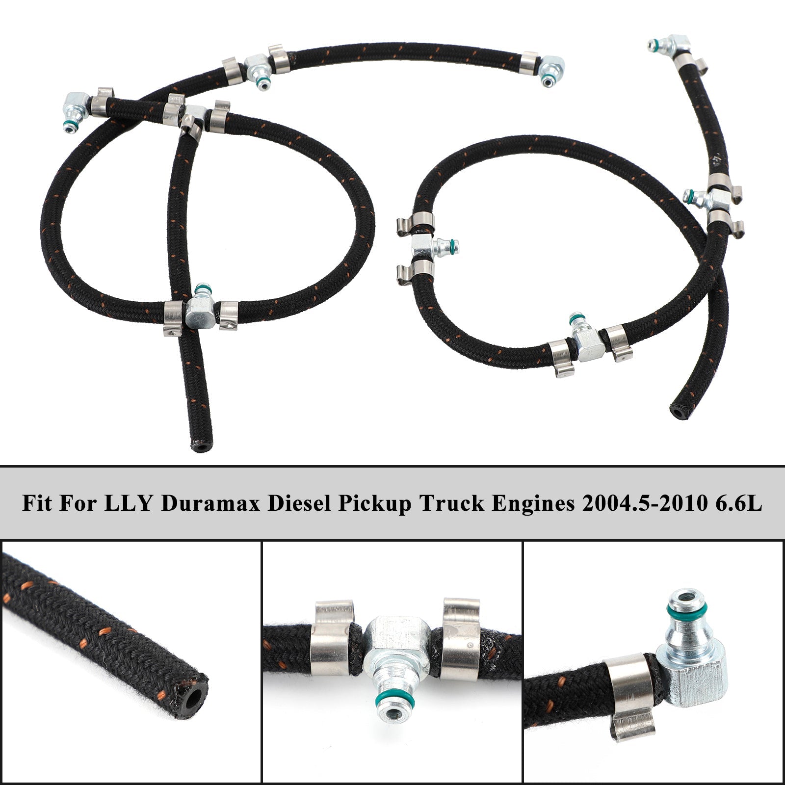 2004.5-2010 LLY Duramax Diesel Pickup Truck Engines 6.6L Fuel Injector Return Line Kit 97328733 0928402097 0928400552 Generic