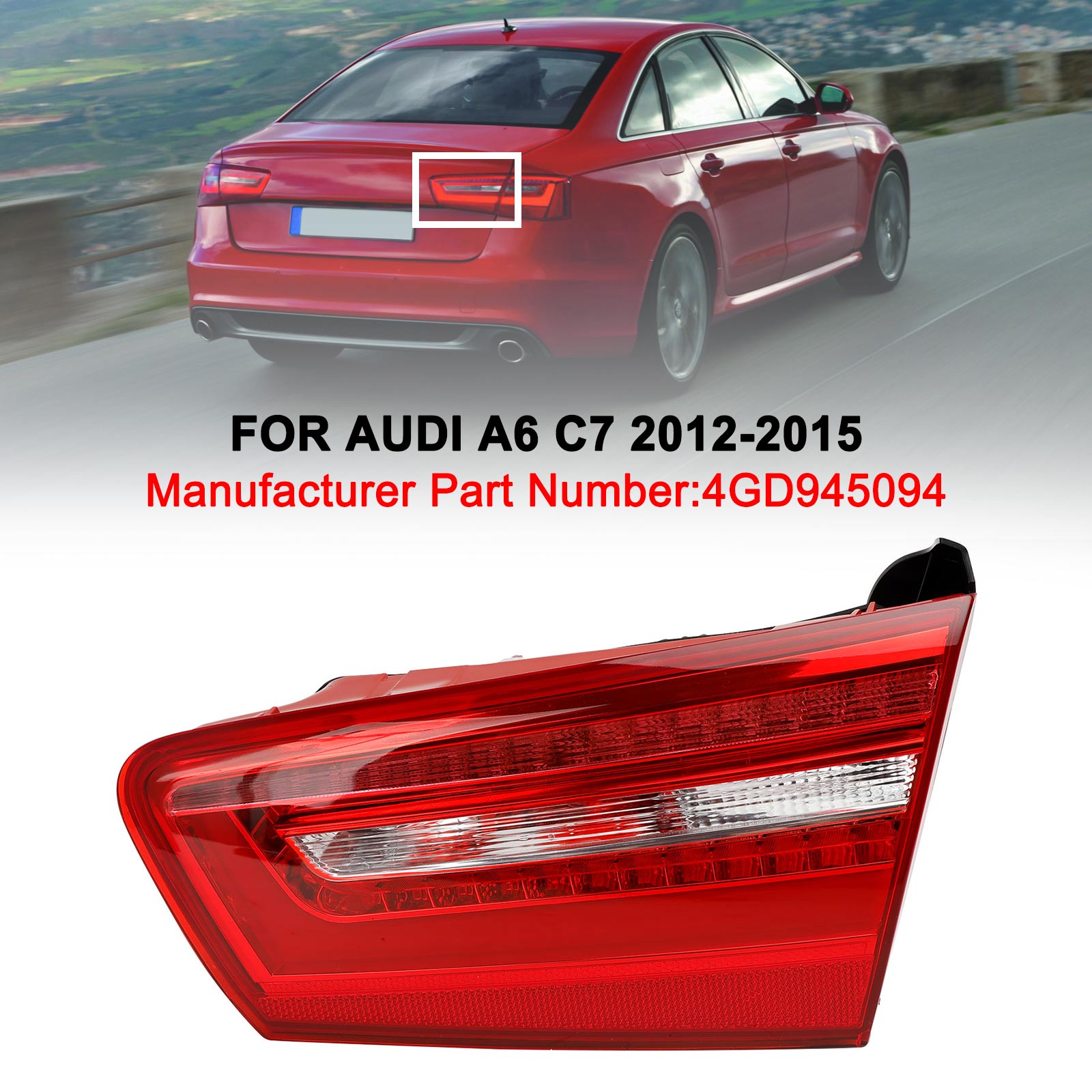 2012-2015 Audi A6 C7 Right Inner Trunk LED Tail Light Lamp Generic