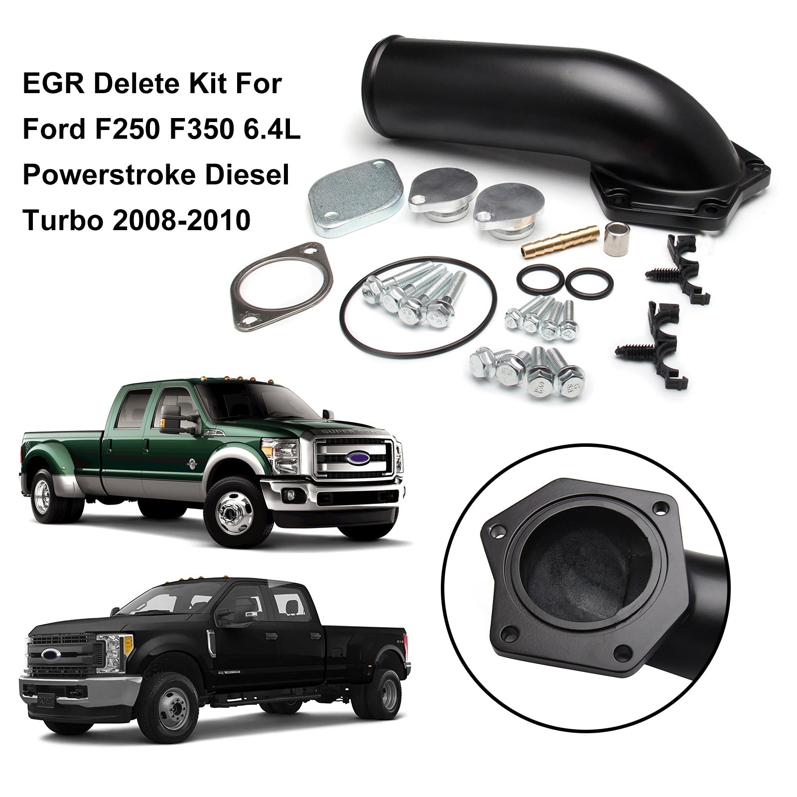 2008-2010 Ford 6.4L Powerstroke Diesel EGR Valve Cooler Delete Kit Generic