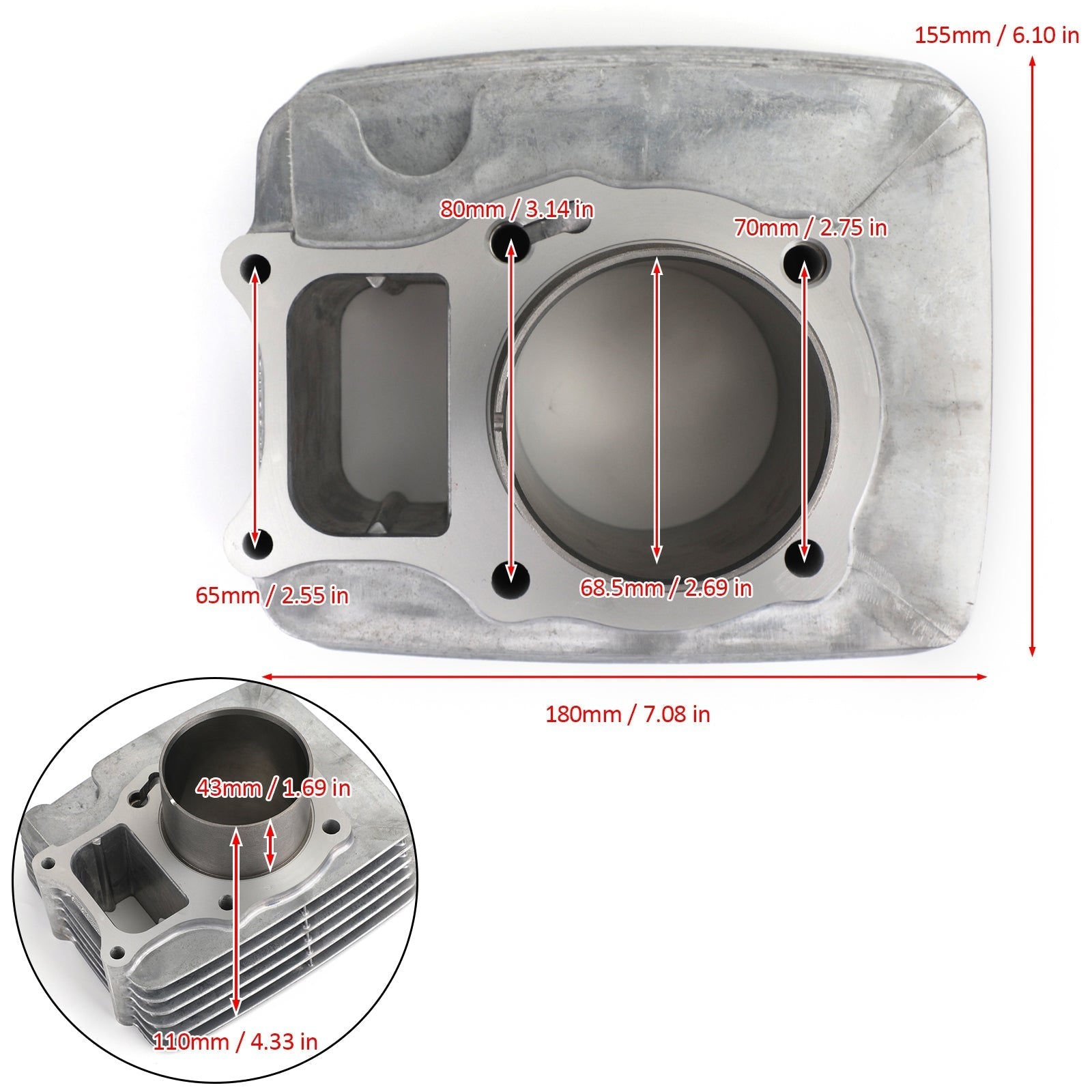 CYLINDER PISTON GASKET TOP END KIT Fit for Honda TRX250 E EX RECON TE TM 97-20 Generic