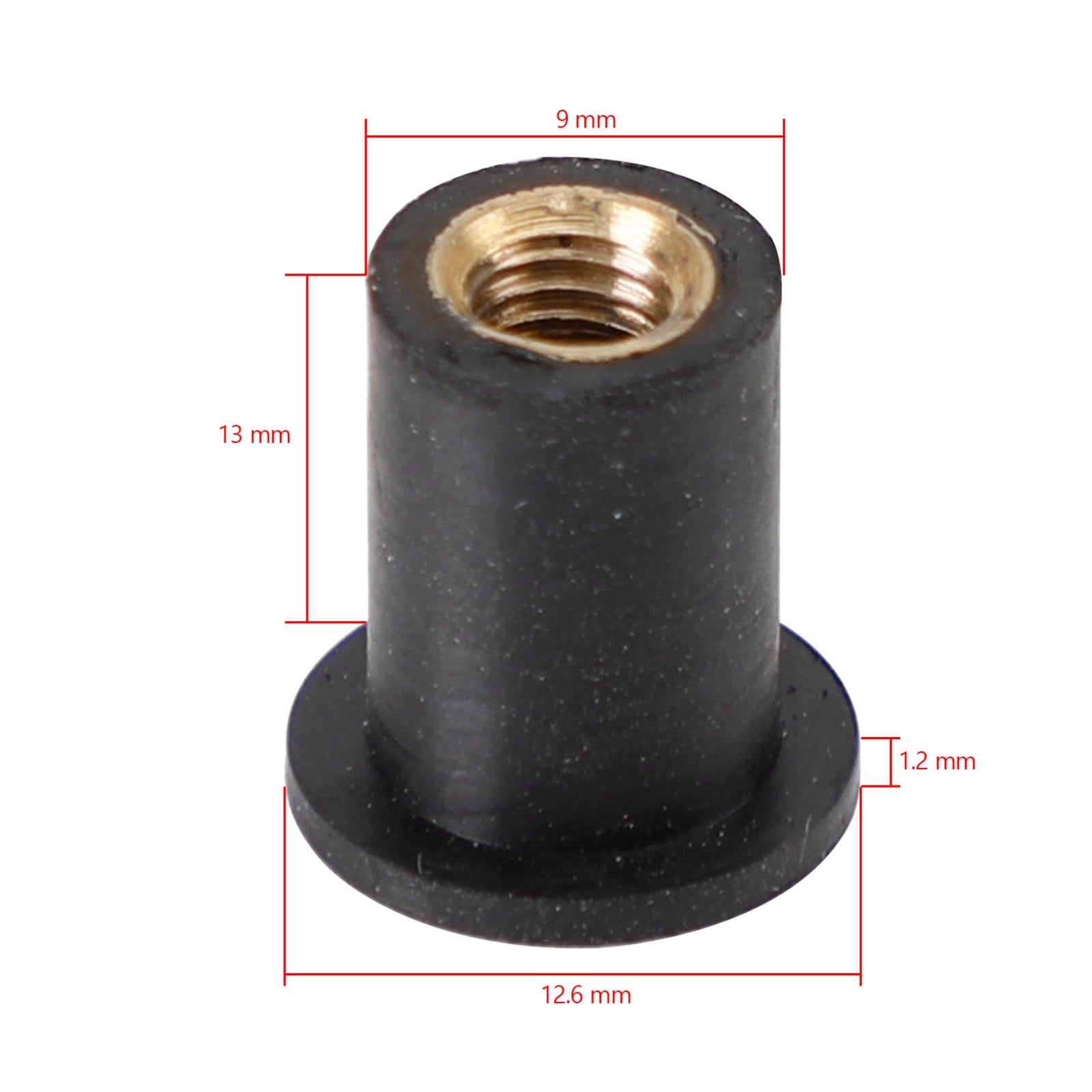 10 Quantity M5 Rubber Well Nut Windscreen & Fairing 5mm Wellnuts Fits 10mm Hole Generic