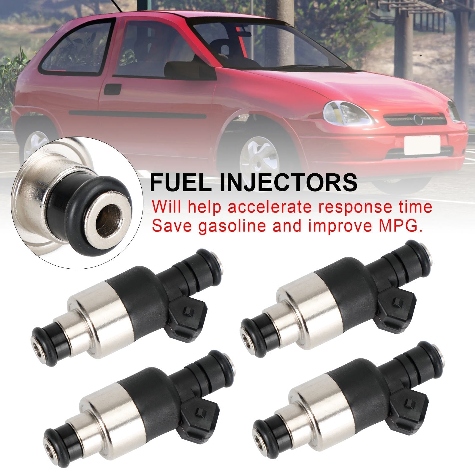 1996-1998 Chevrolet Corsa 4Pcs Fuel Injectors 17123919 INJ670 Generic