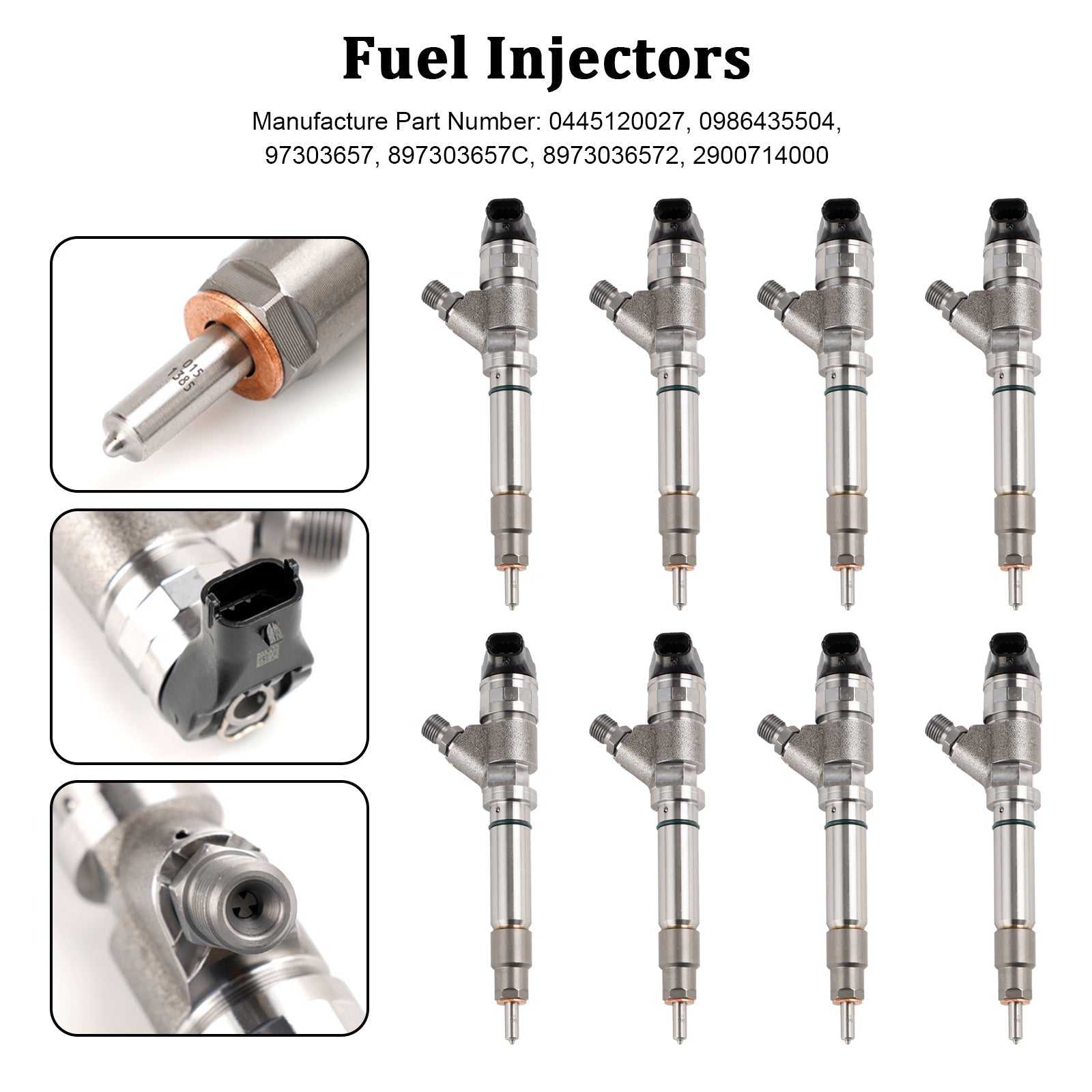 2004.5-2005 GMC Sierra 2500 3500 6.6L V8 LLY 8PCS Fuel Injector 0986435504 0445120027 97303657 Generic