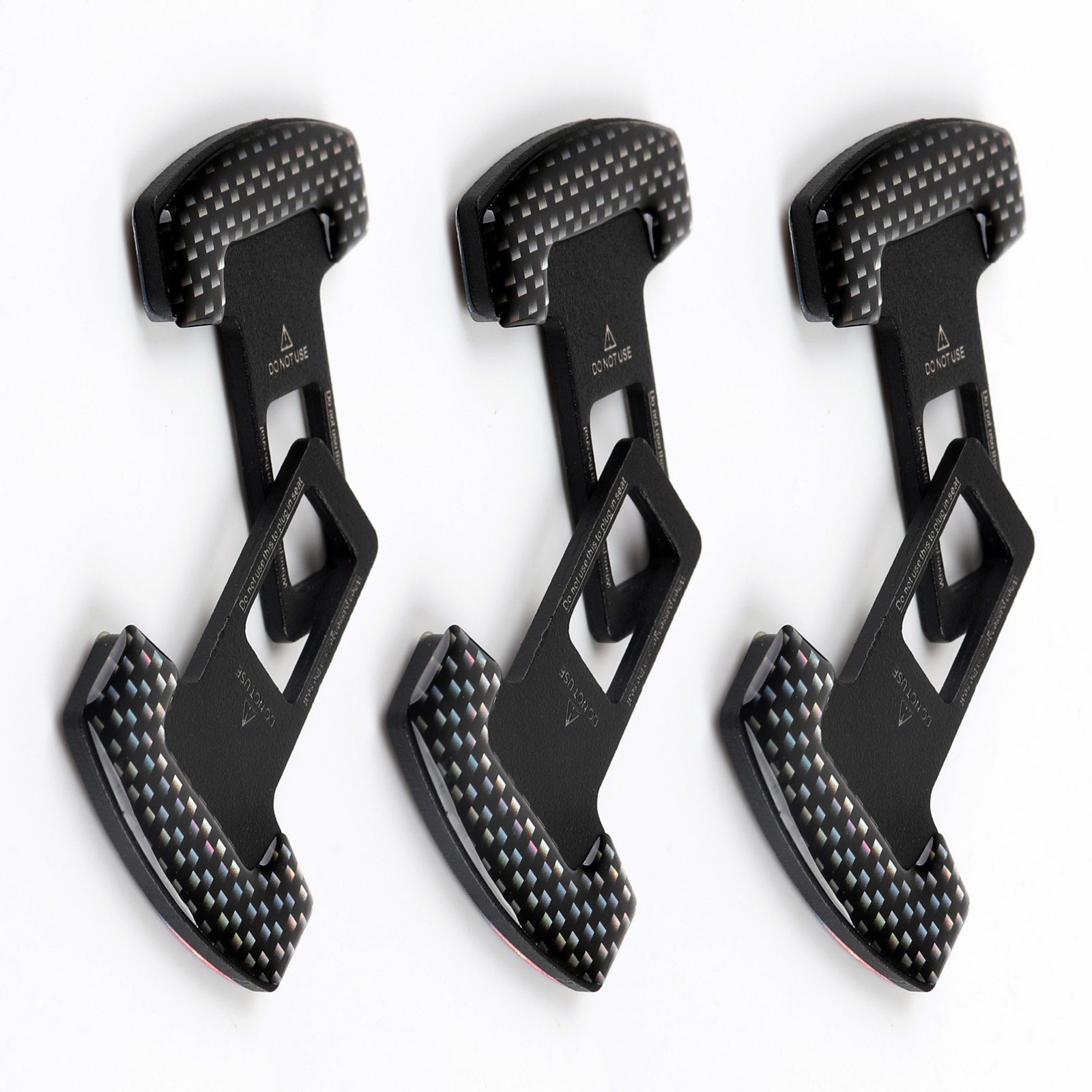 6PCS Universal Car Safety Seat Belt Buckle Carbon Fiber Car Alarm Stopper Clip Clamp Generic