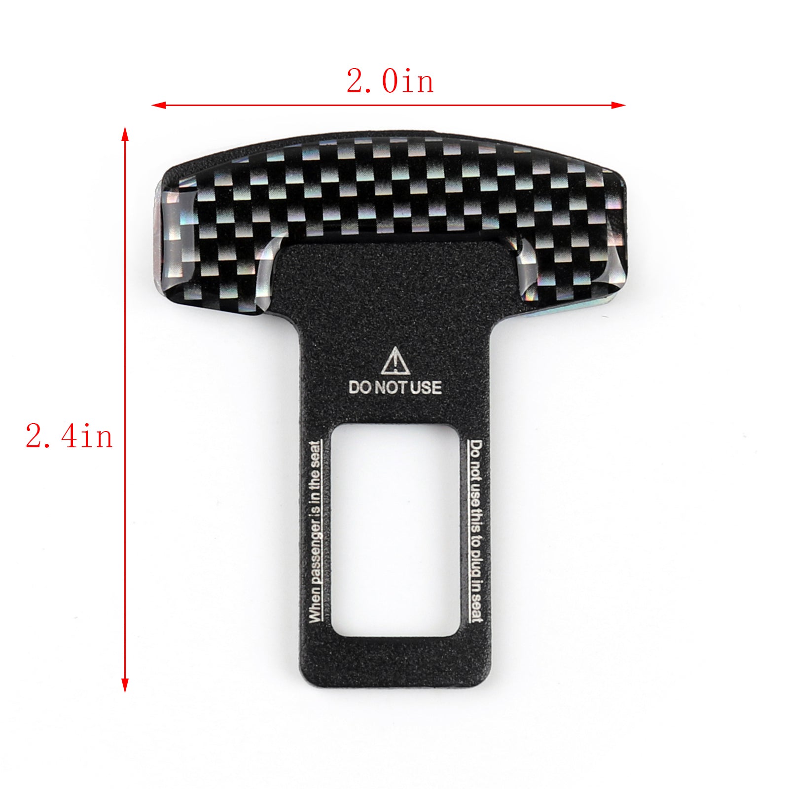 2PCS Universal Car Safety Seat Belt Buckle Alarm Stopper Clip Clamp Carbon Fiber Generic