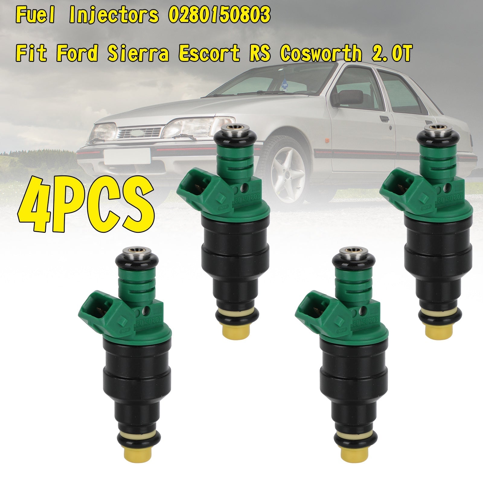 4Pcs Fuel Injectors 0280150803 Fit Ford Sierra Escort RS Cosworth 2.0T 95160611000 Generic