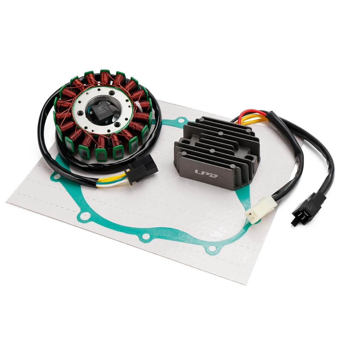 Stator & 2-Plug Regulator Rectifier Kit for Suzuki SV400 / SV400S (1998–2002) | Includes Gasket