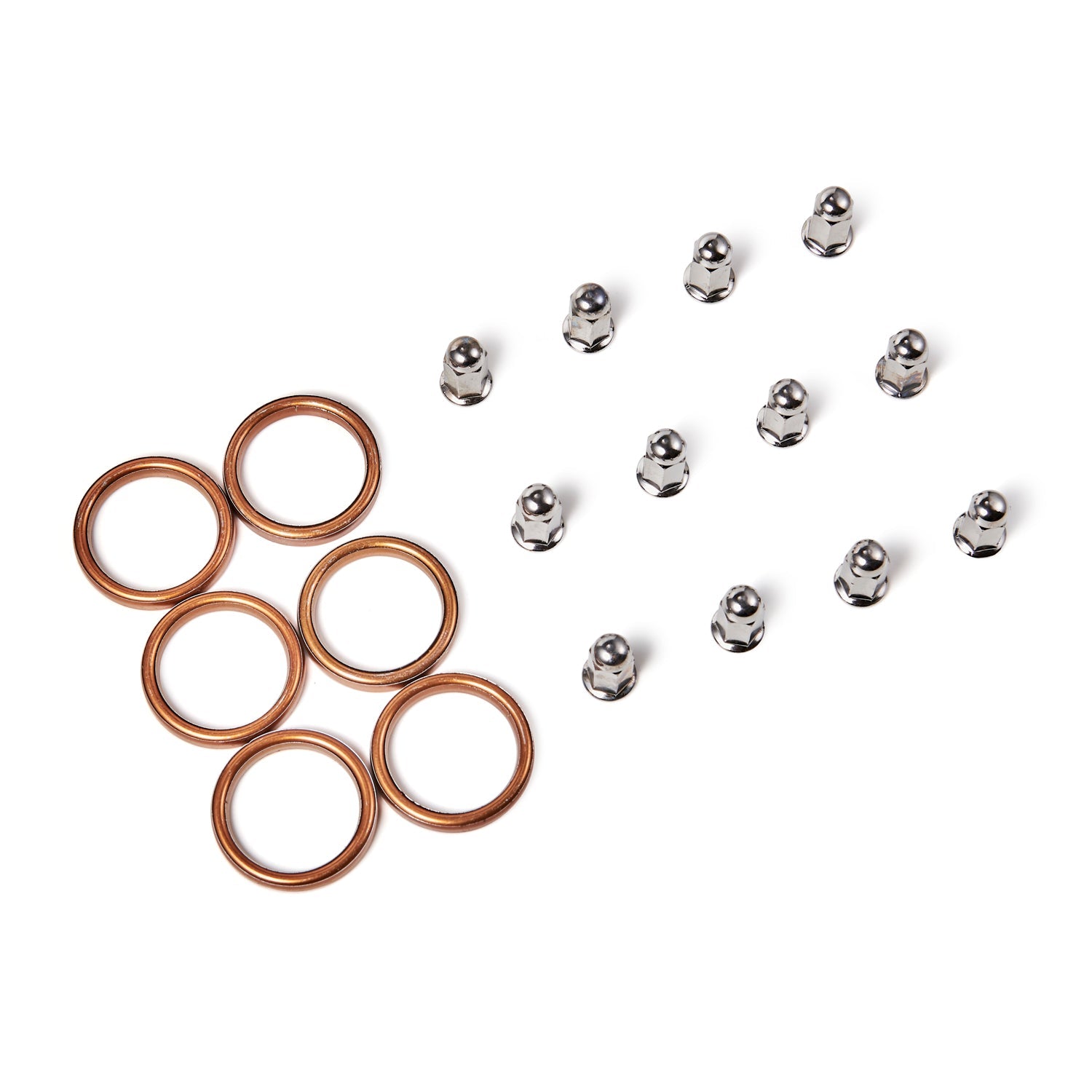 6 Exhaust Gaskets & 12 Cap Nuts For Honda CB 125 160 175 200 250 CM200T CM250C CMX 250 C XL XR 250 350 400 500 600 650 R Generic