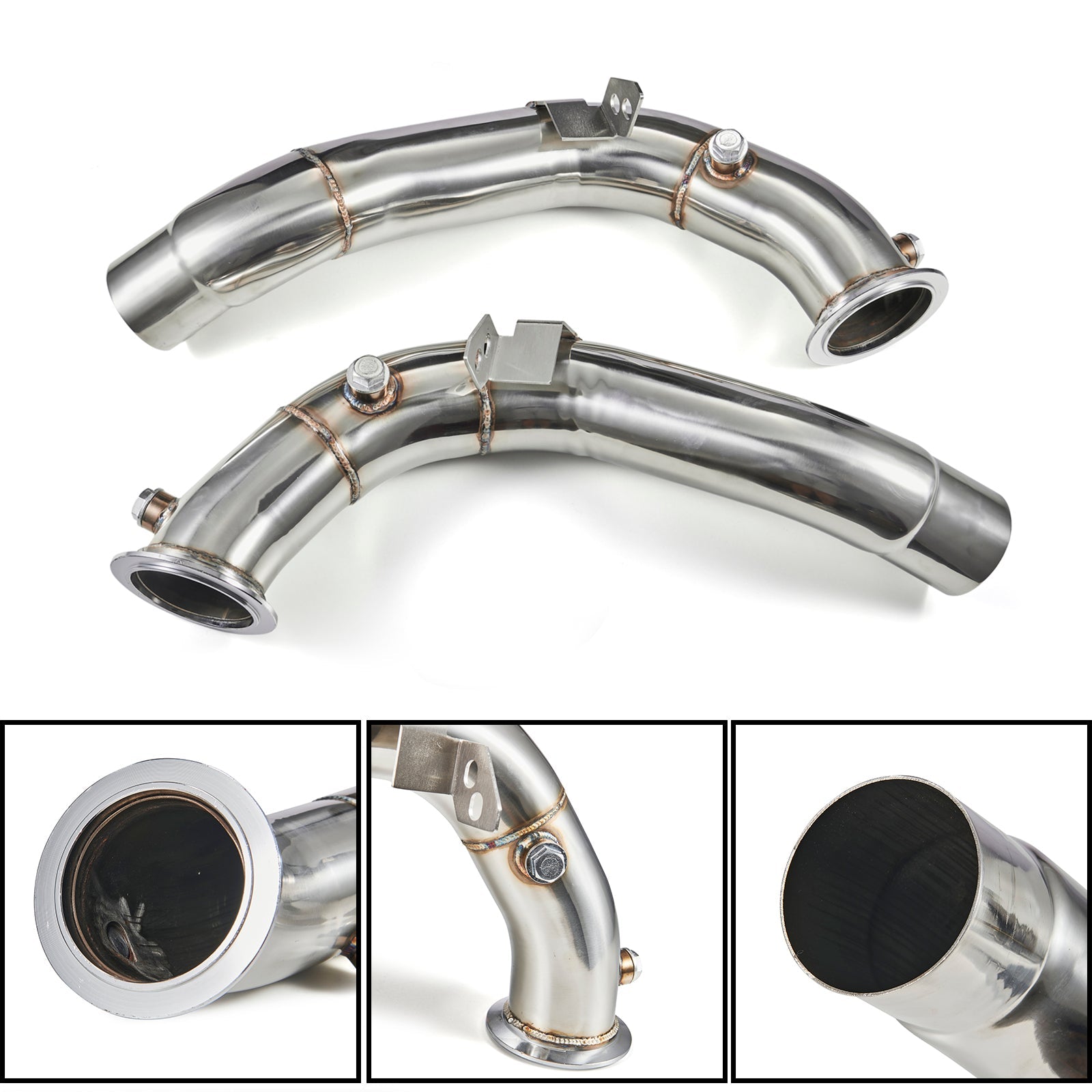 2011-2018 BMW M6 Gran Coupe F06 with S63 Motor 3" Exhaust Catless Downpipes Stainless Steel Generic