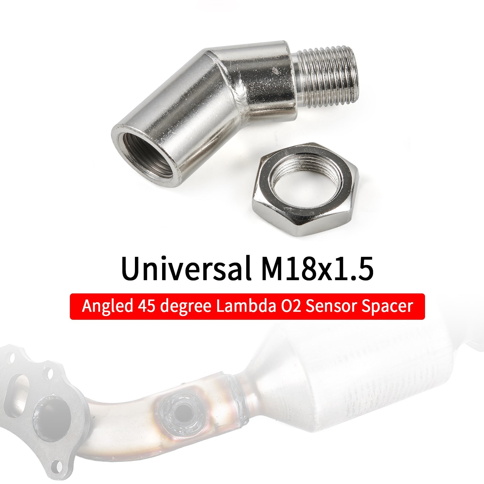 M18 X 1.5 135 Degree Catalytic Converter CEL Oxygen Sensor Extender Adapter Spacer Generic