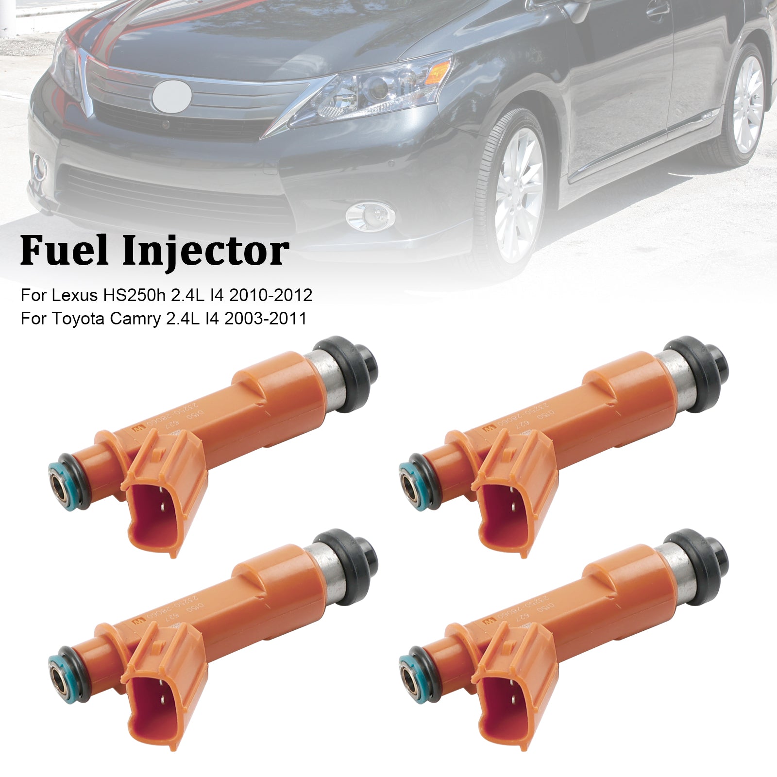 2003-2011 Toyota Camry 2.4L I4 4PCS Fuel Injectors 23209-0H050 23209-28060 297-0018 Generic