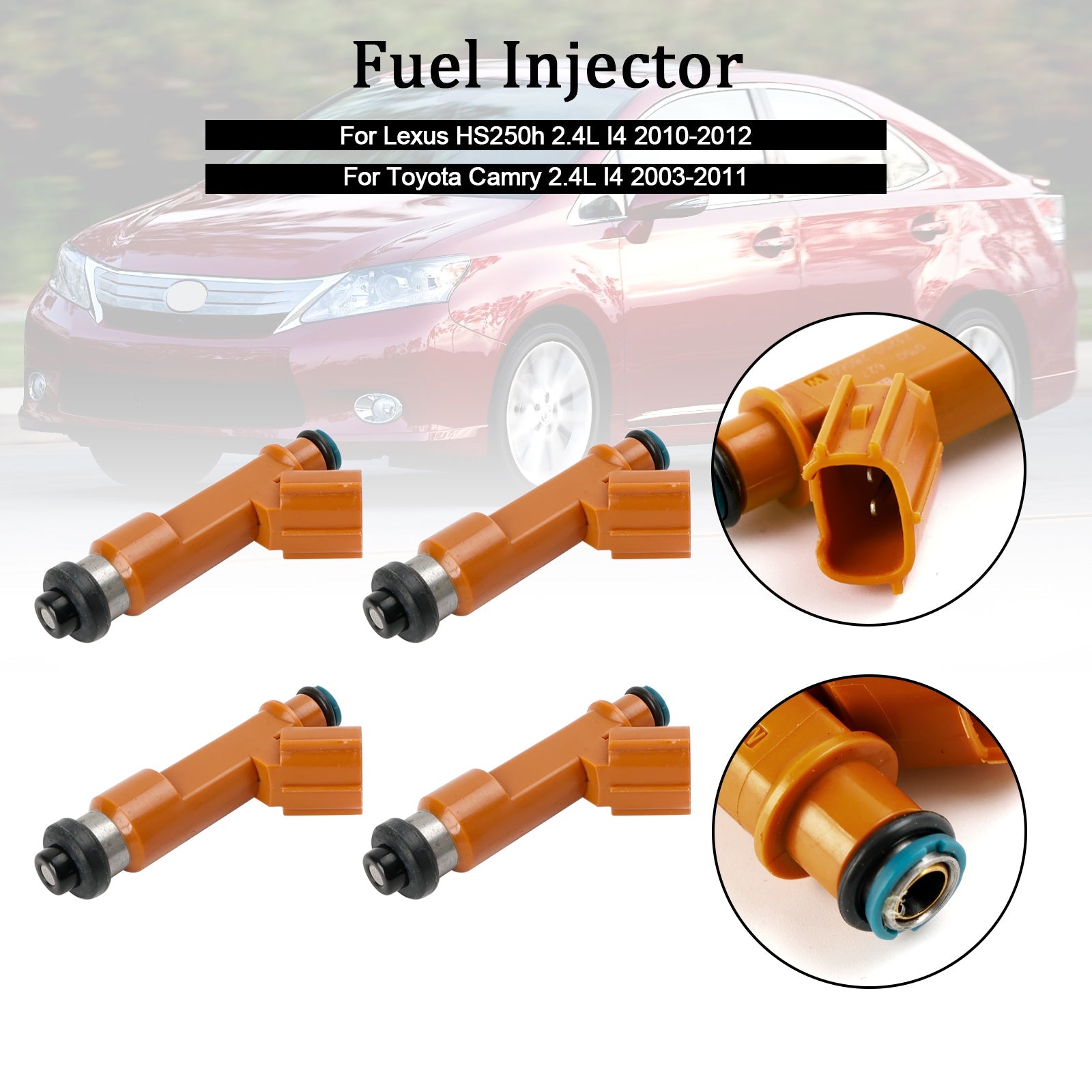2003-2011 Toyota Camry 2.4L I4 4PCS Fuel Injectors 23209-0H050 23209-28060 297-0018 Generic