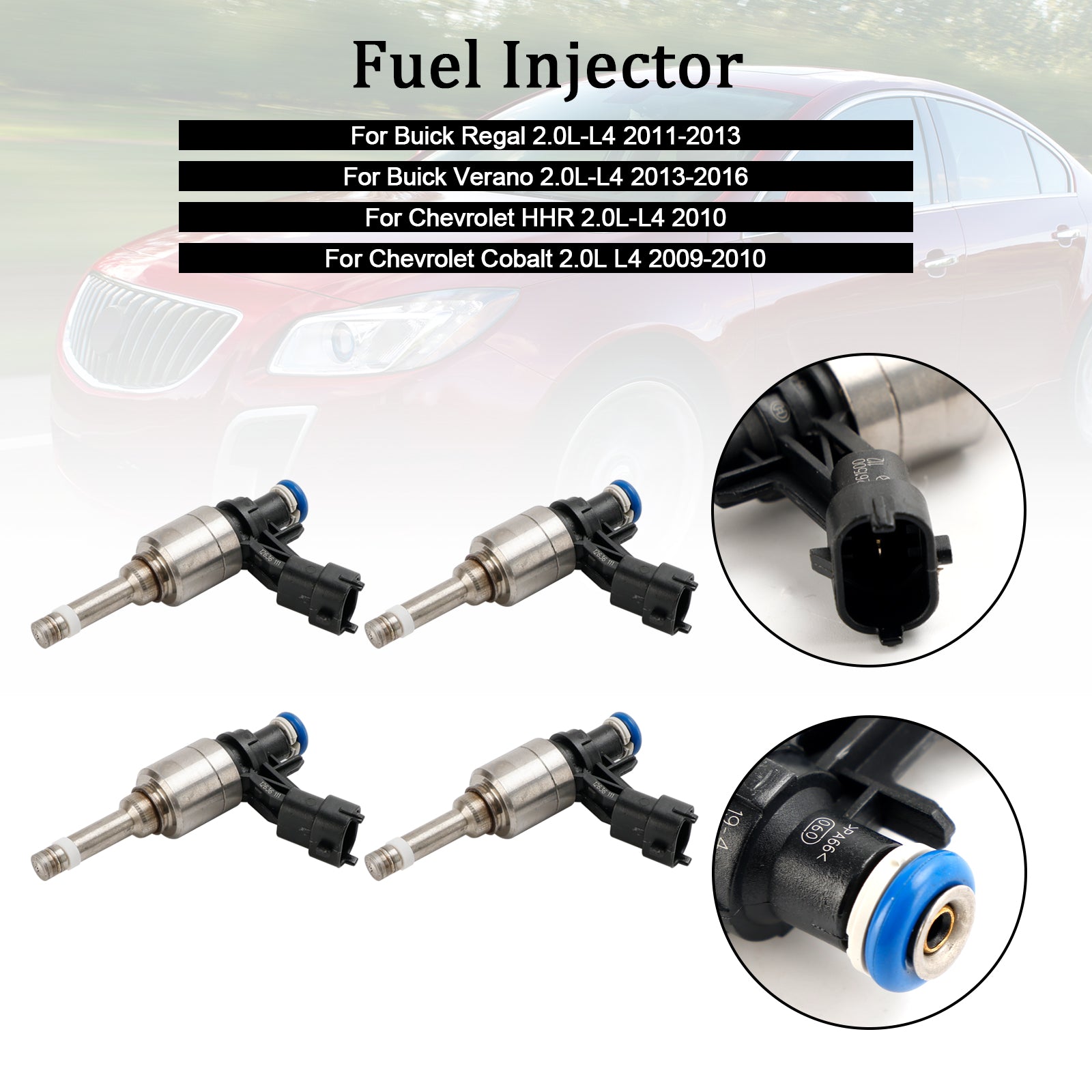 2009-2010 Chevrolet Cobalt 2.0L L4 4PCS Fuel Injectors 0261500112 12636111 FJ1097 0261500147 Generic