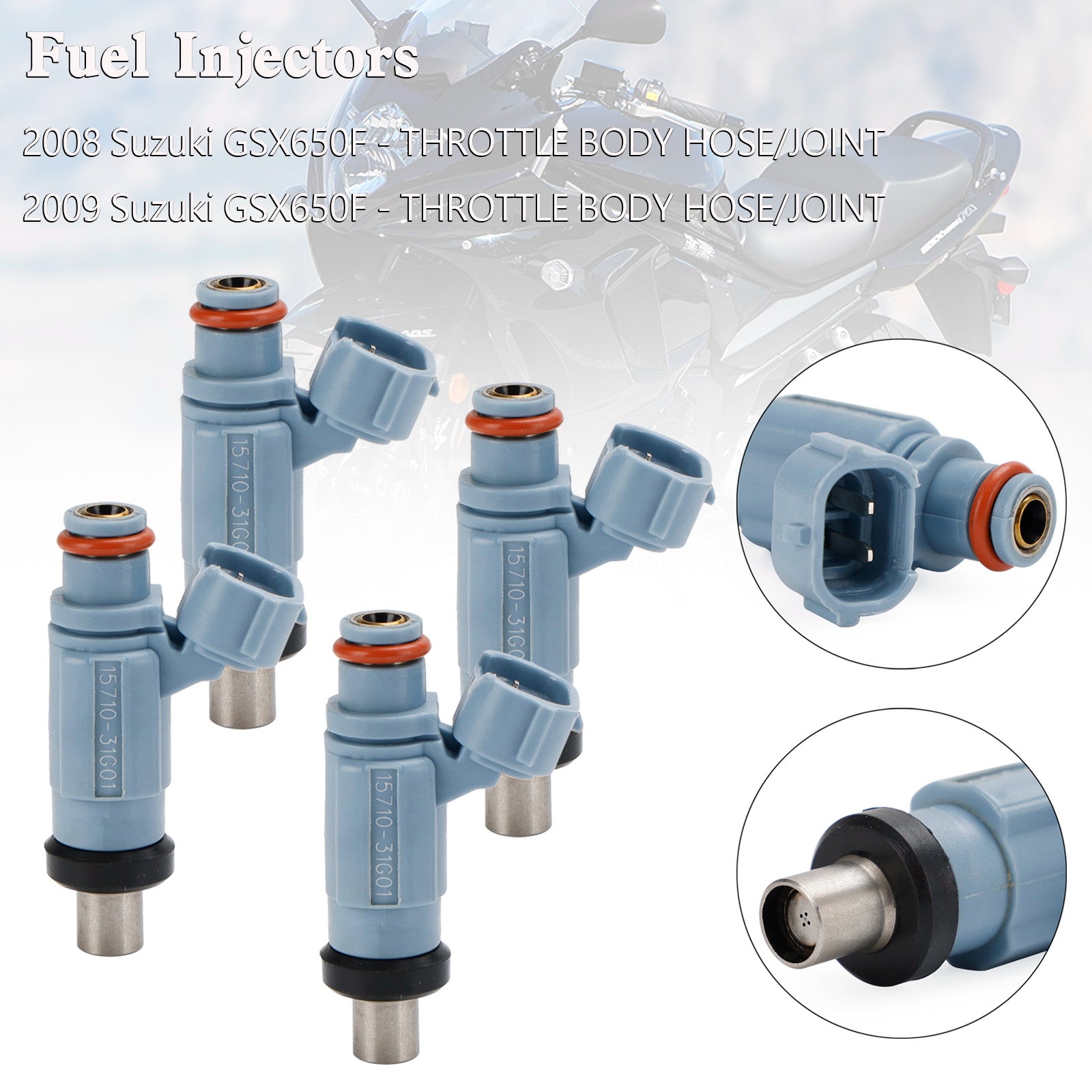 4PCS Fuel Injectors 12 Holes 15710-17H00 For 2008-2009 Suzuki GSX650F KATANA Generic